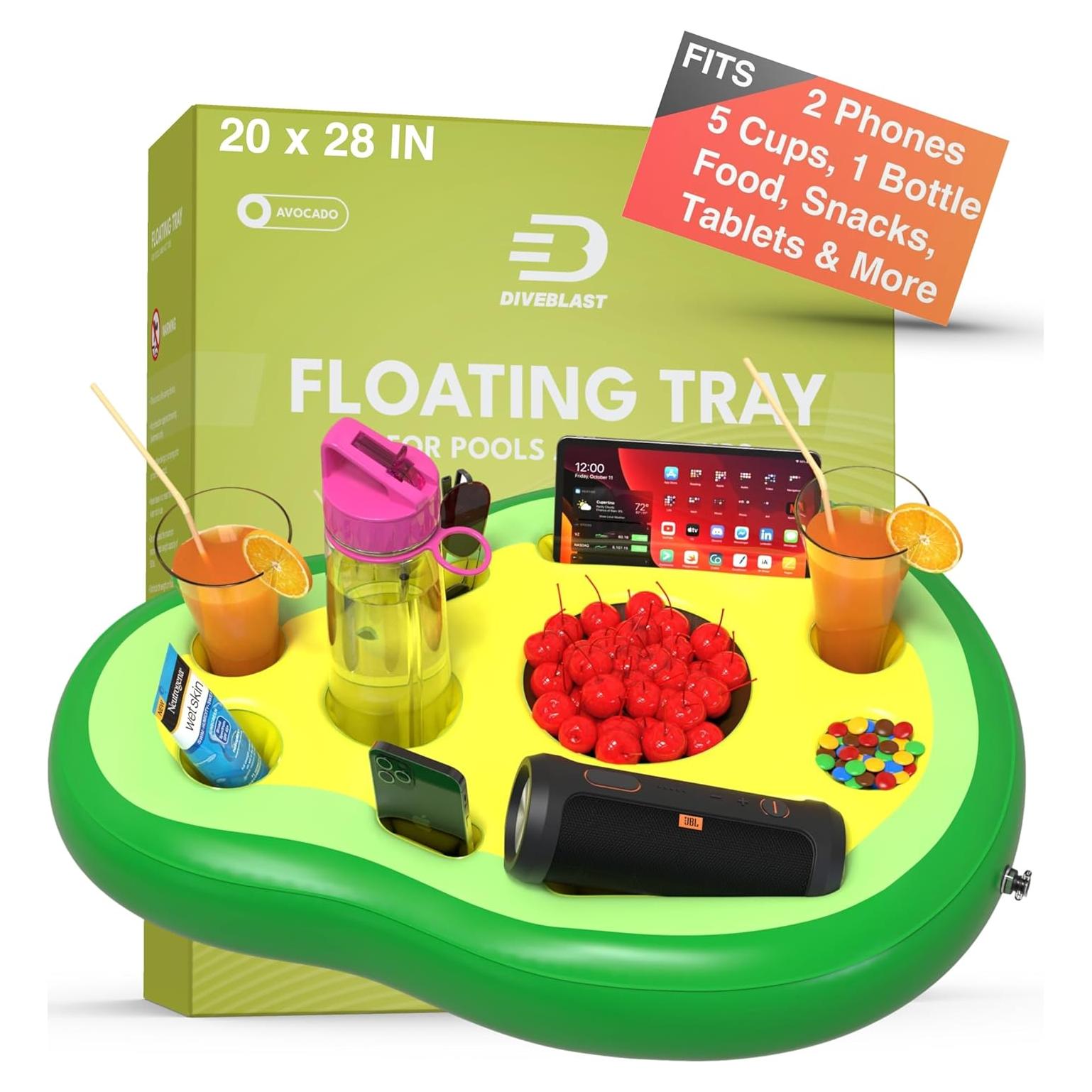 Soporte de Bebida Flotante DIVEBLAST Aguacate Inflable 22.68 kg