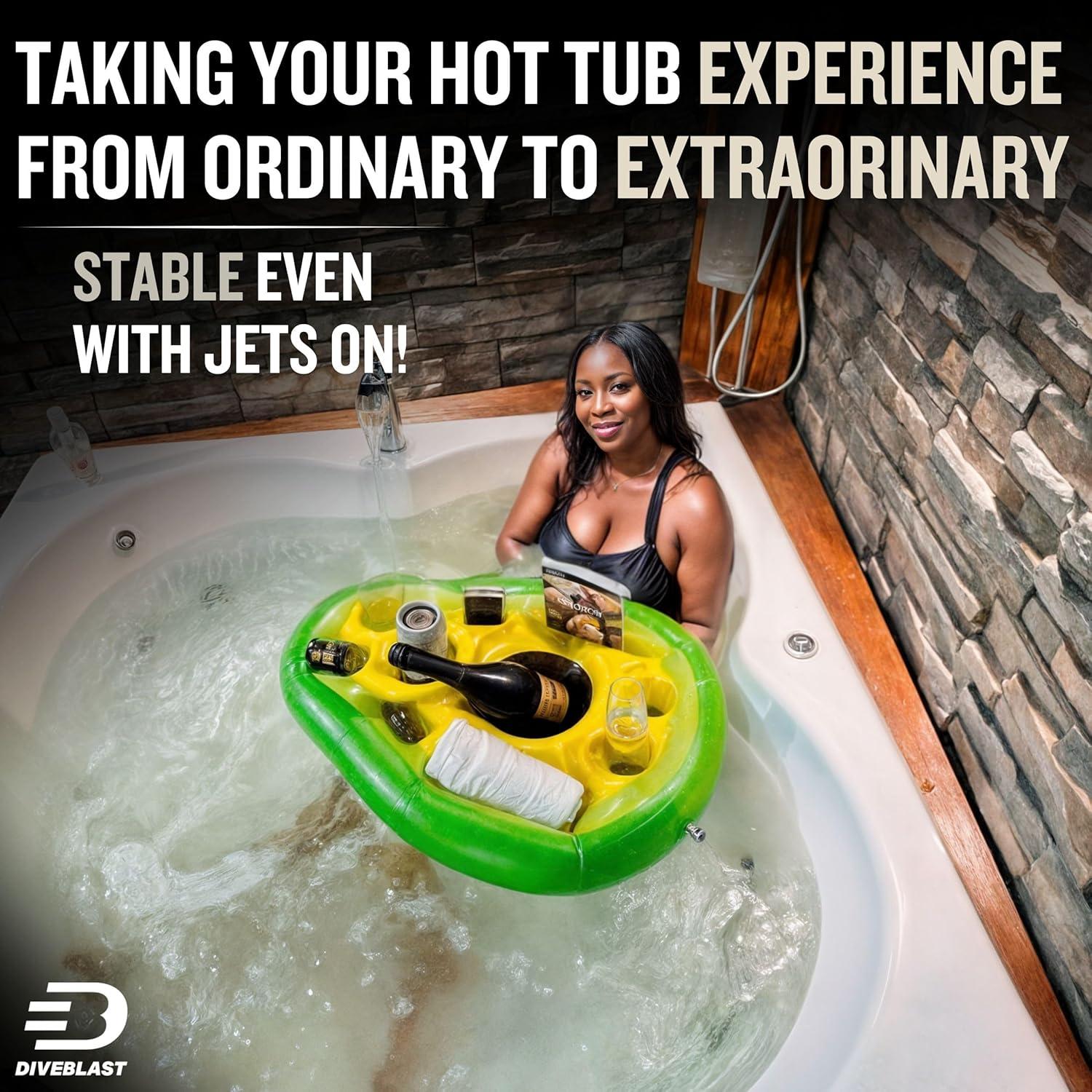 Soporte de Bebida Flotante DIVEBLAST Aguacate Inflable 22.68 kg