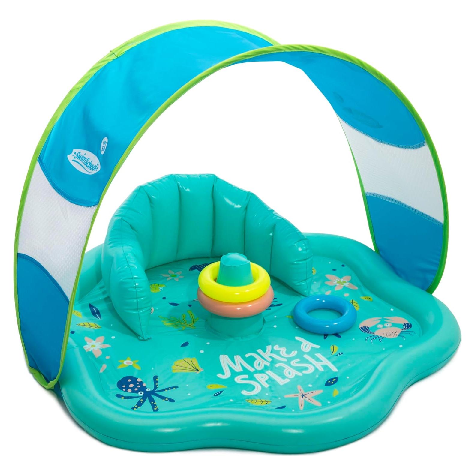 Flotador para Bebés SwimSchool con Toldo Ajustable 6-24 Meses