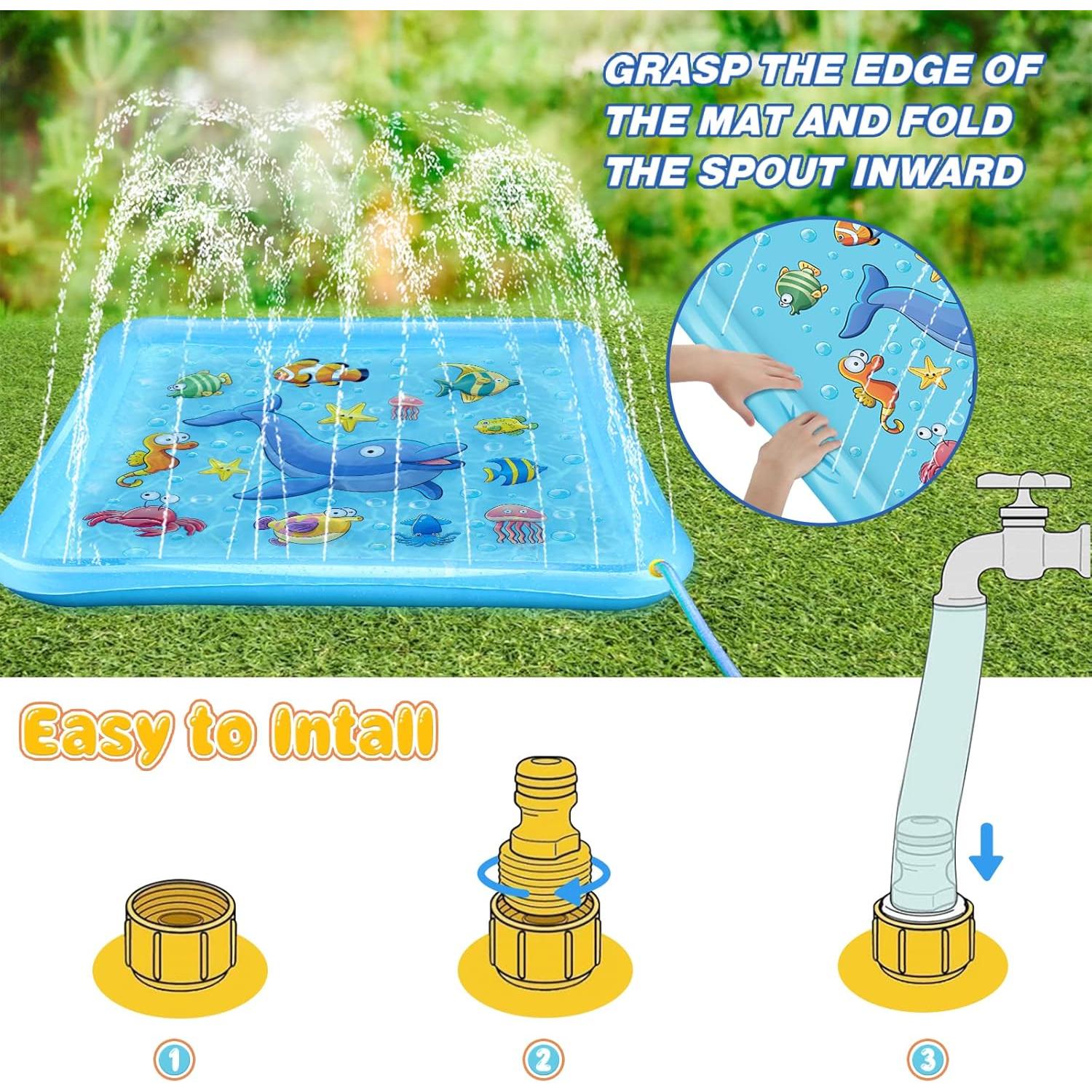 Growsland Tapete Splash para Niños 67" - Juguete de Agua Inflable