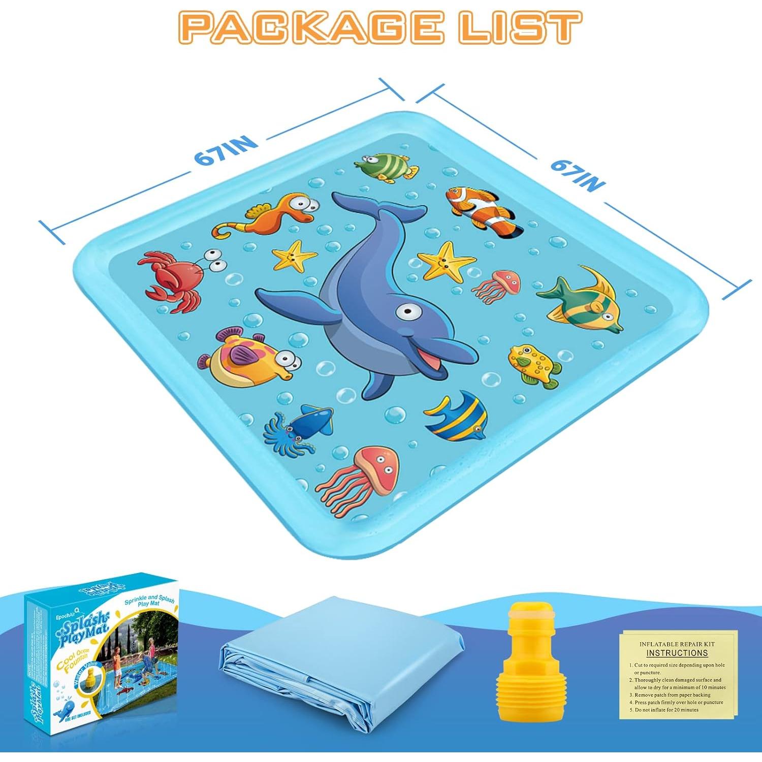 Growsland Tapete Splash para Niños 67" - Juguete de Agua Inflable