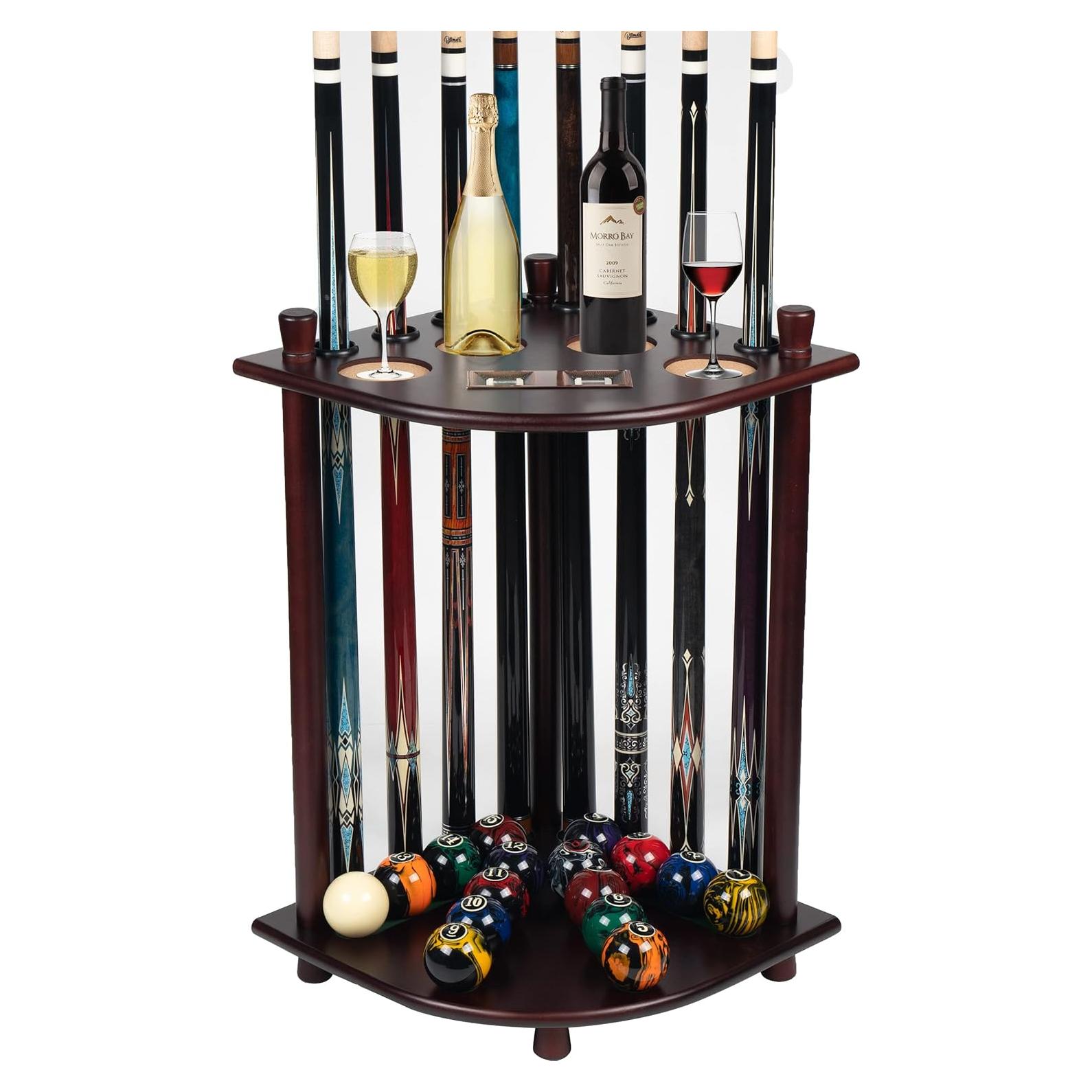Soporte de palo de billar Billmart de madera maciza caoba