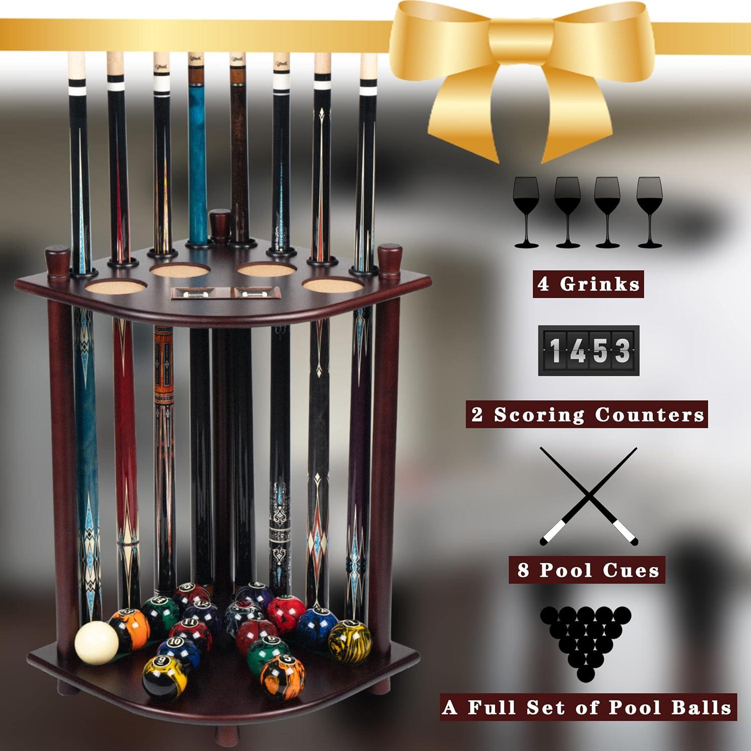 Soporte de palo de billar Billmart de madera maciza caoba