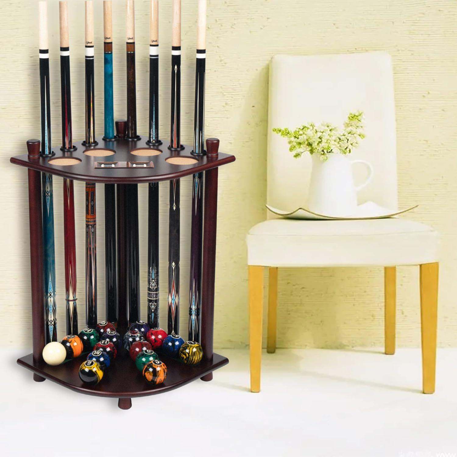 Soporte de palo de billar Billmart de madera maciza caoba