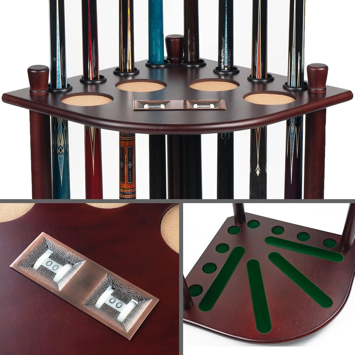 Soporte de palo de billar Billmart de madera maciza caoba