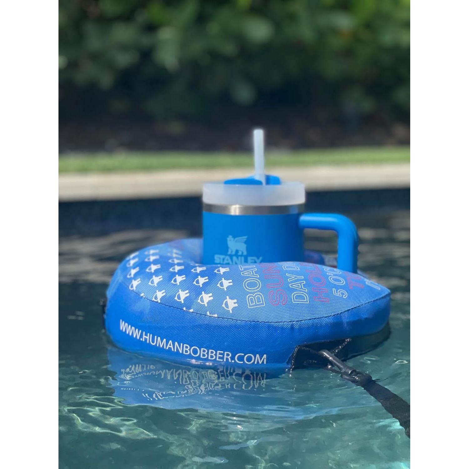 Portavasos Inflable Flotante Human Bobber Azul Grande