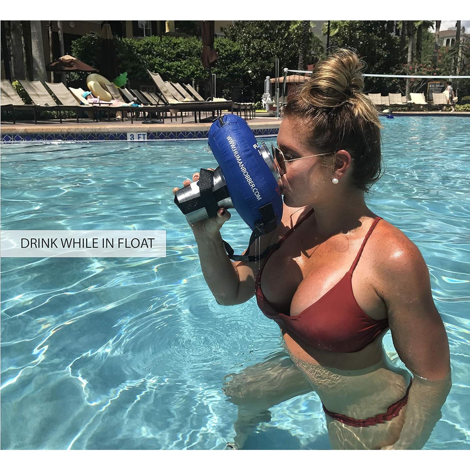 Portavasos Inflable Flotante Human Bobber Azul Grande