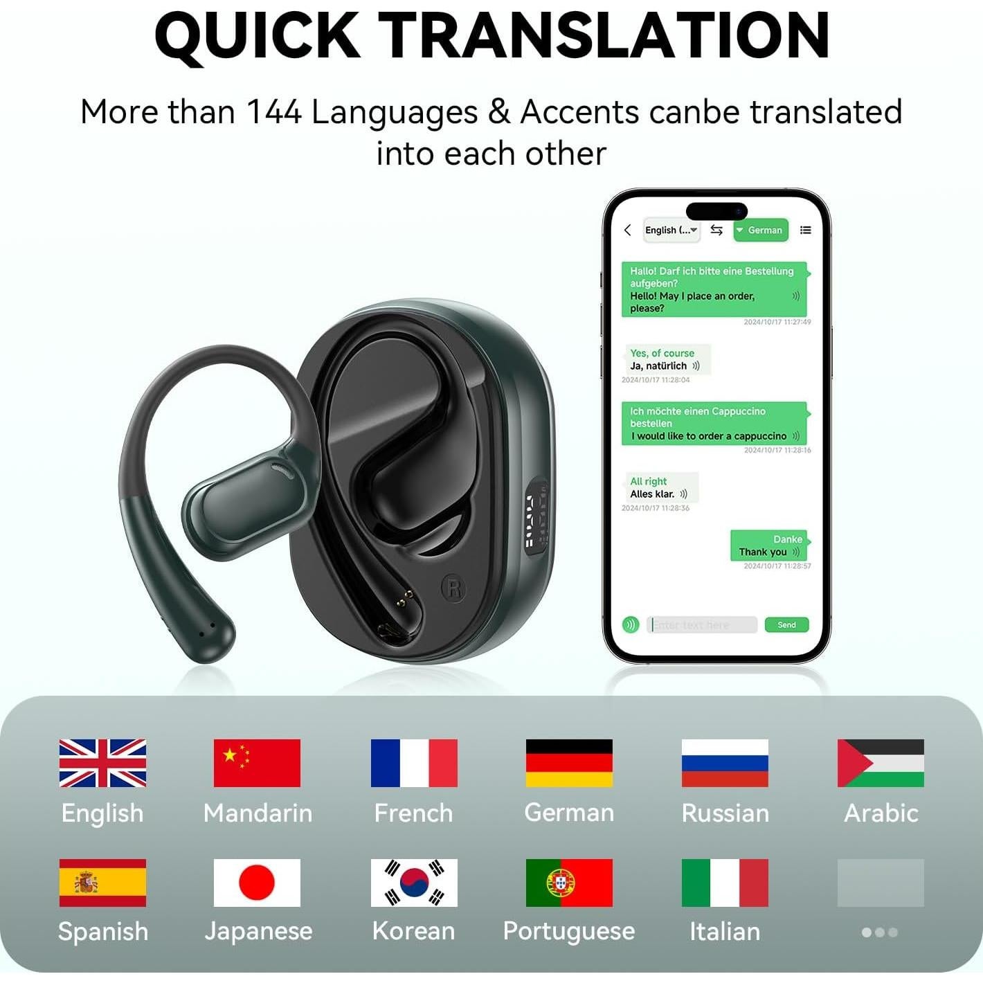 Auriculares de Traducción AI Dasheng T20 Bluetooth 5.4 144 Idiomas