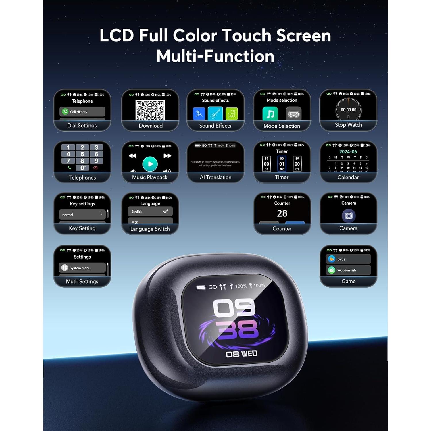 Auriculares Traductores AI Bluetooth EUQQ Q16Pro - 144 Idiomas