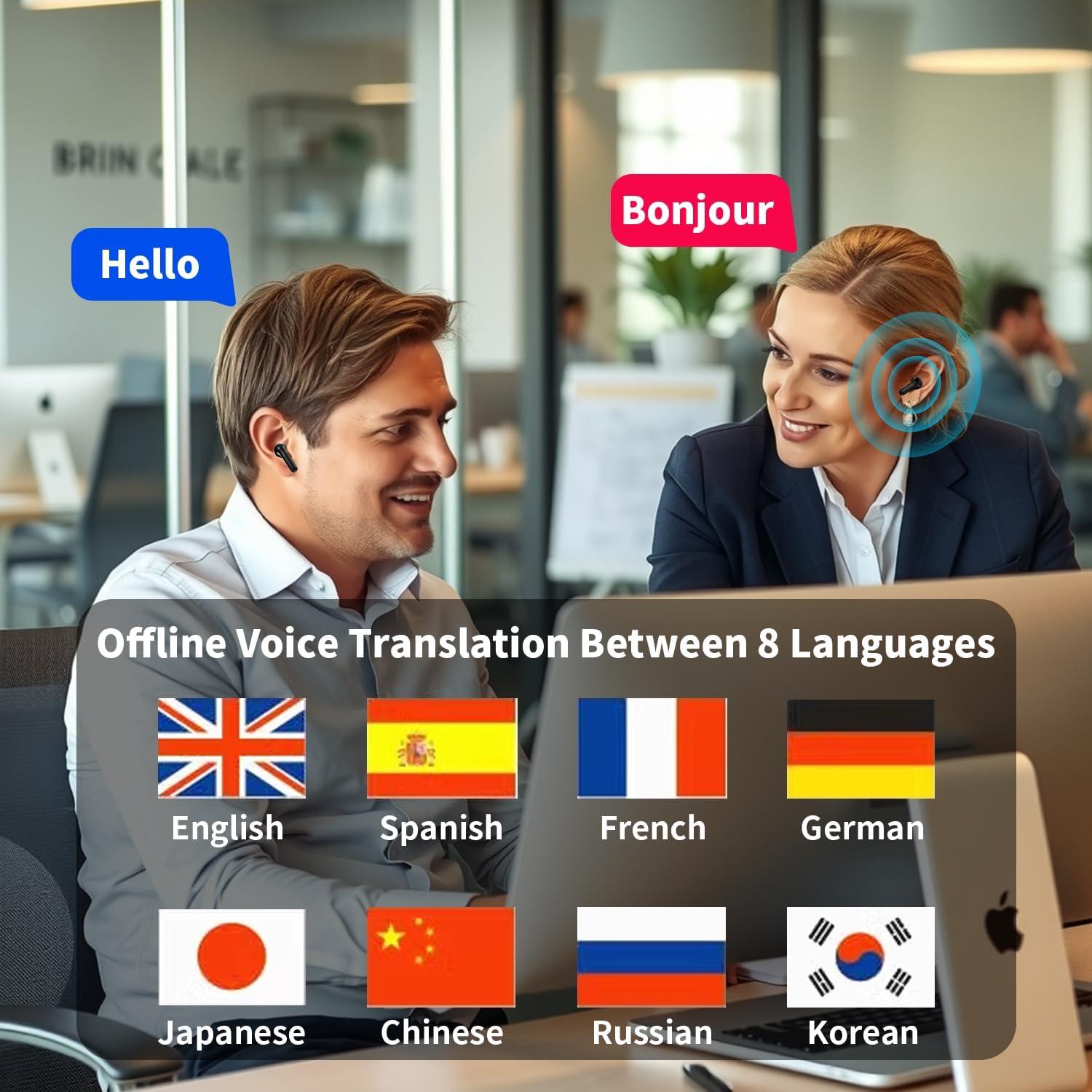 Auriculares Traductores A17 Pro Bluetooth Inalámbricos 144 Idiomas