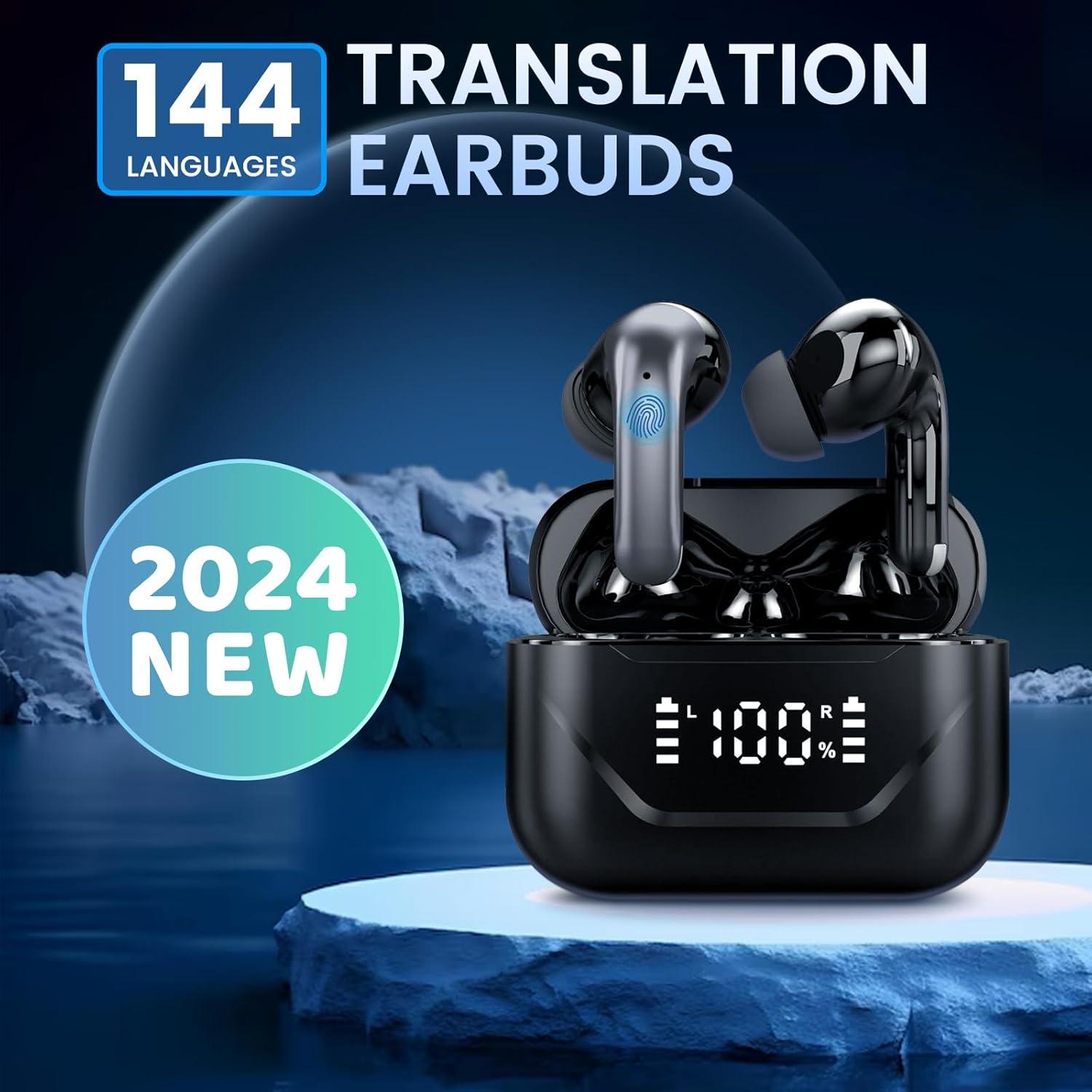 Auriculares Traductores Inalámbricos JOLPTEWQ 144 Idiomas Bluetooth