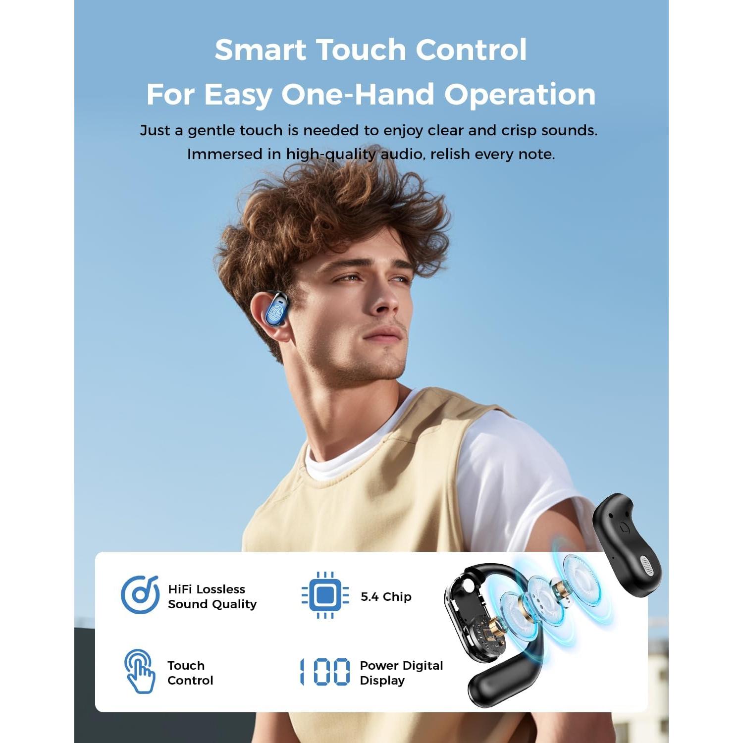 AI Language Translator Earbuds:3-in-1 Translator Earbuds with 150 Languages ​​Real-time Translation and 10 Languages ​​Offline Translation,HiFi,Suitable for Travel Study and Business(Black)