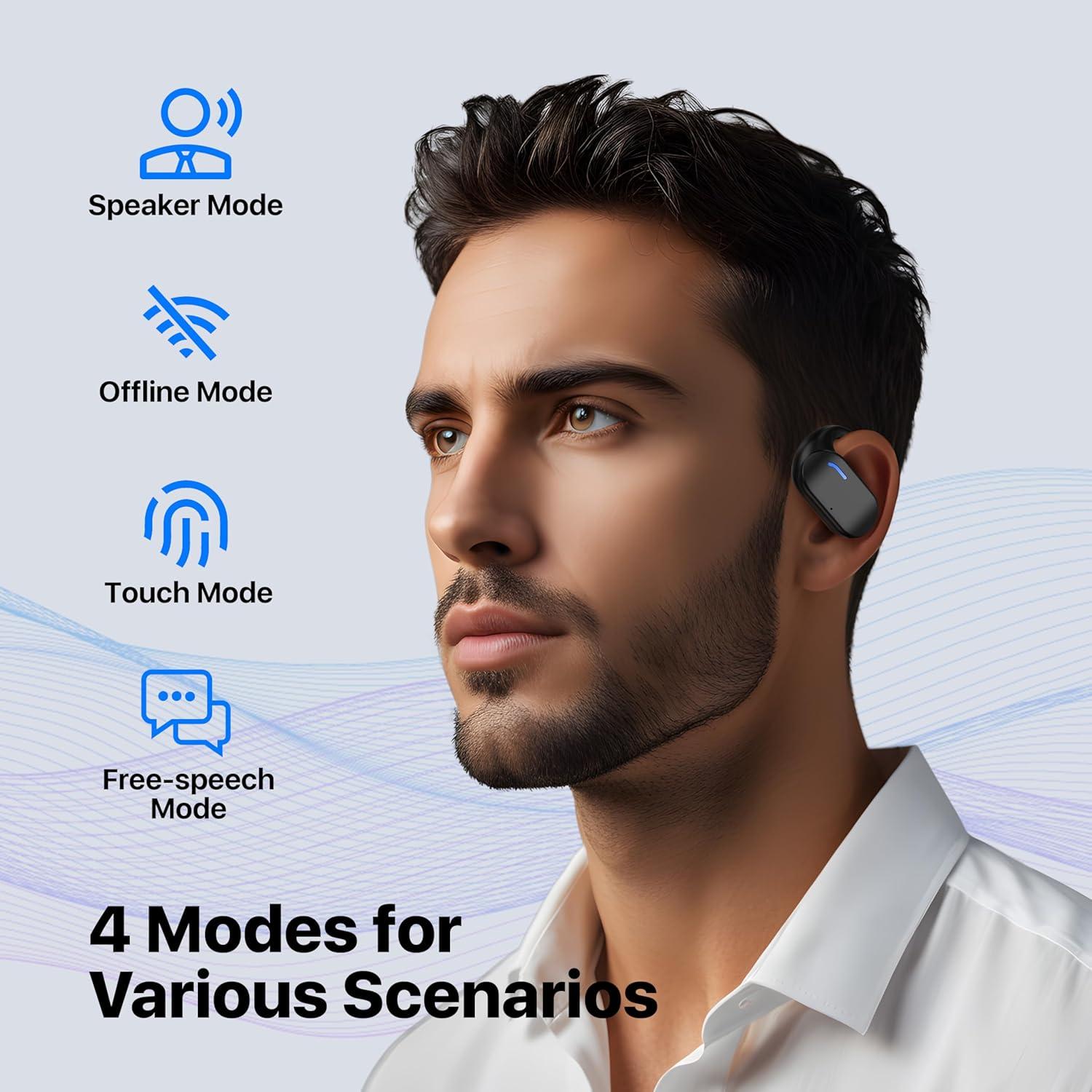 Auriculares Traductores AI OWS 3 en 1 Negro 144 Idiomas