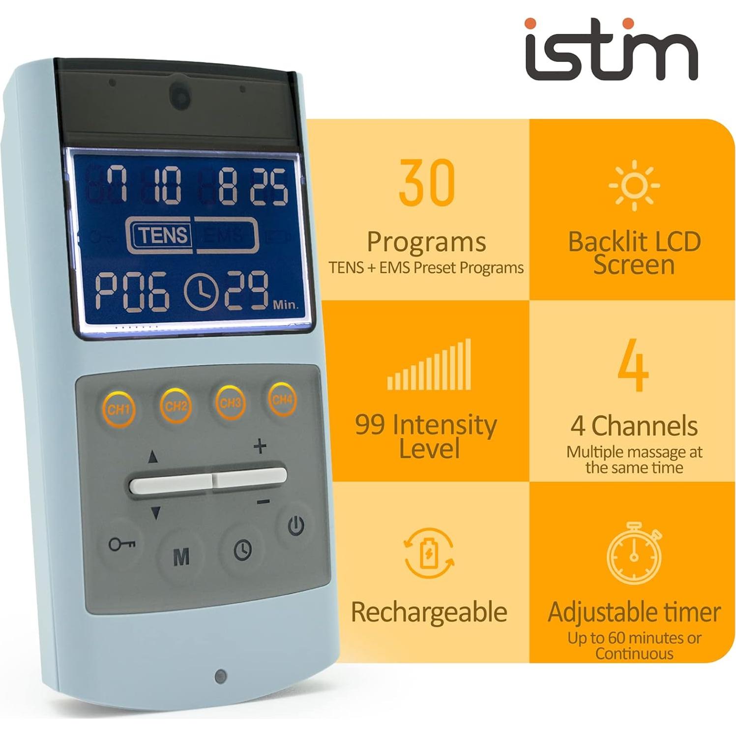 iStim Estimulador Muscular EV-906 TENS EMS Alivio Dolor