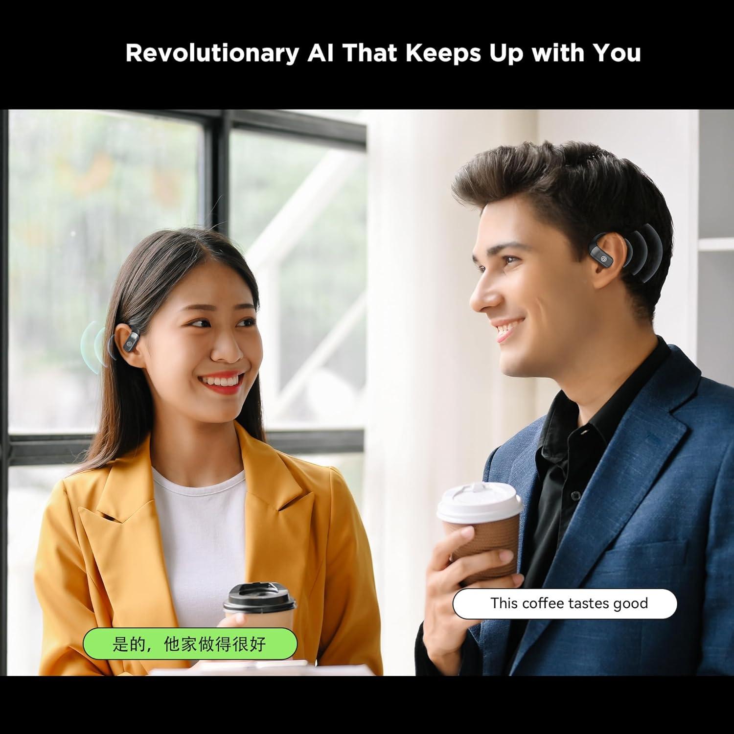 Open Ear Headphones Wireless Earbuds,5.4 Bluetooth Headphones, IPX5 Waterproof Ear Buds for Running Workout Cycling Gift(Black)