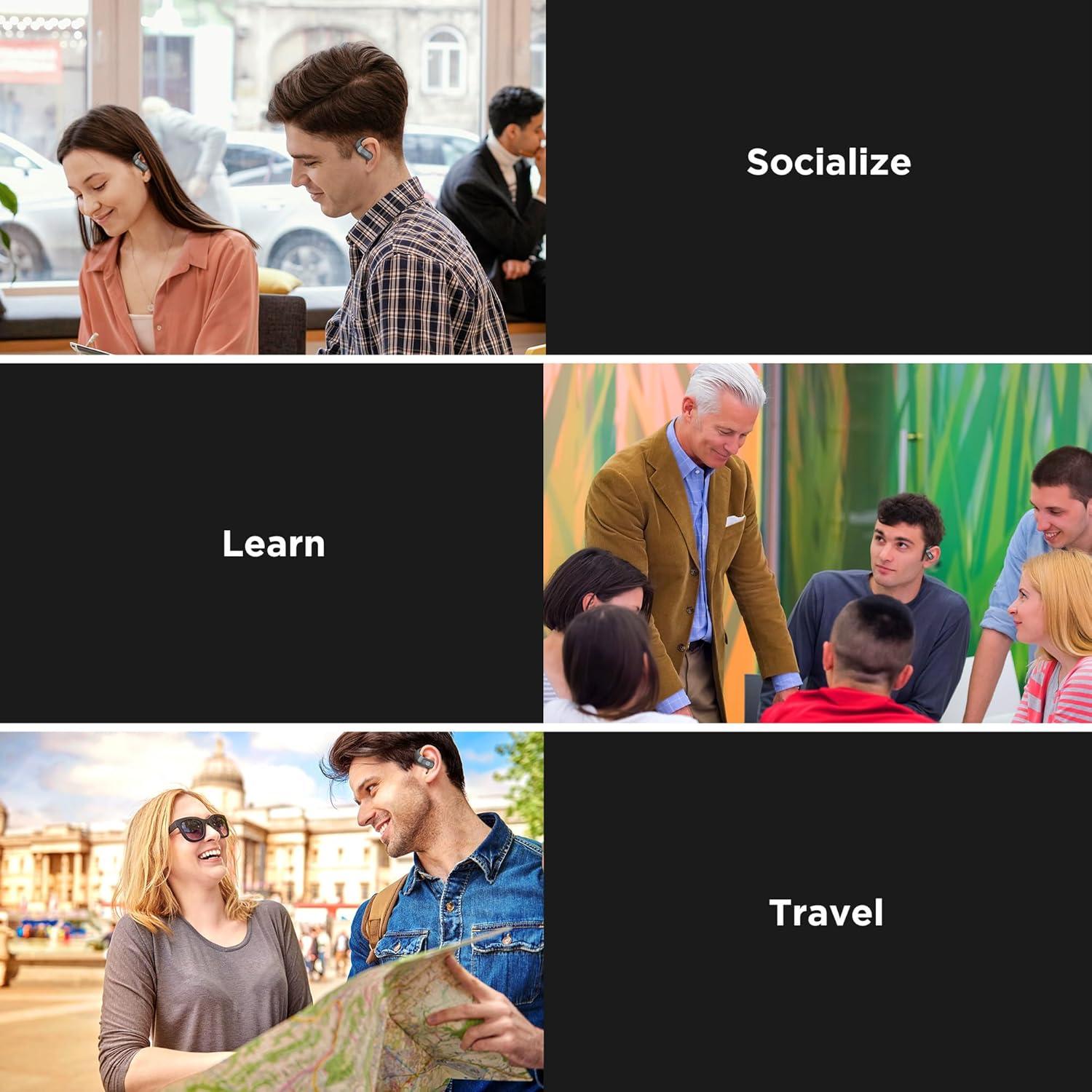 Open Ear Headphones Wireless Earbuds,5.4 Bluetooth Headphones, IPX5 Waterproof Ear Buds for Running Workout Cycling Gift(Black)