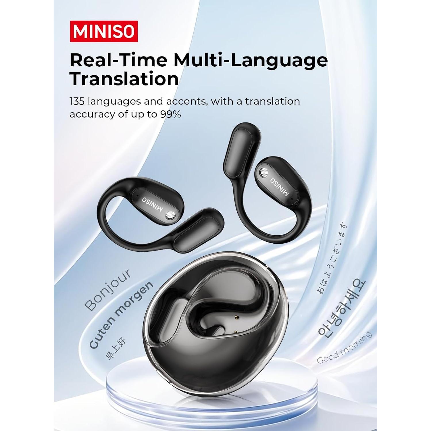 Auriculares Traductores MINISO MS190, Bluetooth 6.0, 135 Idiomas