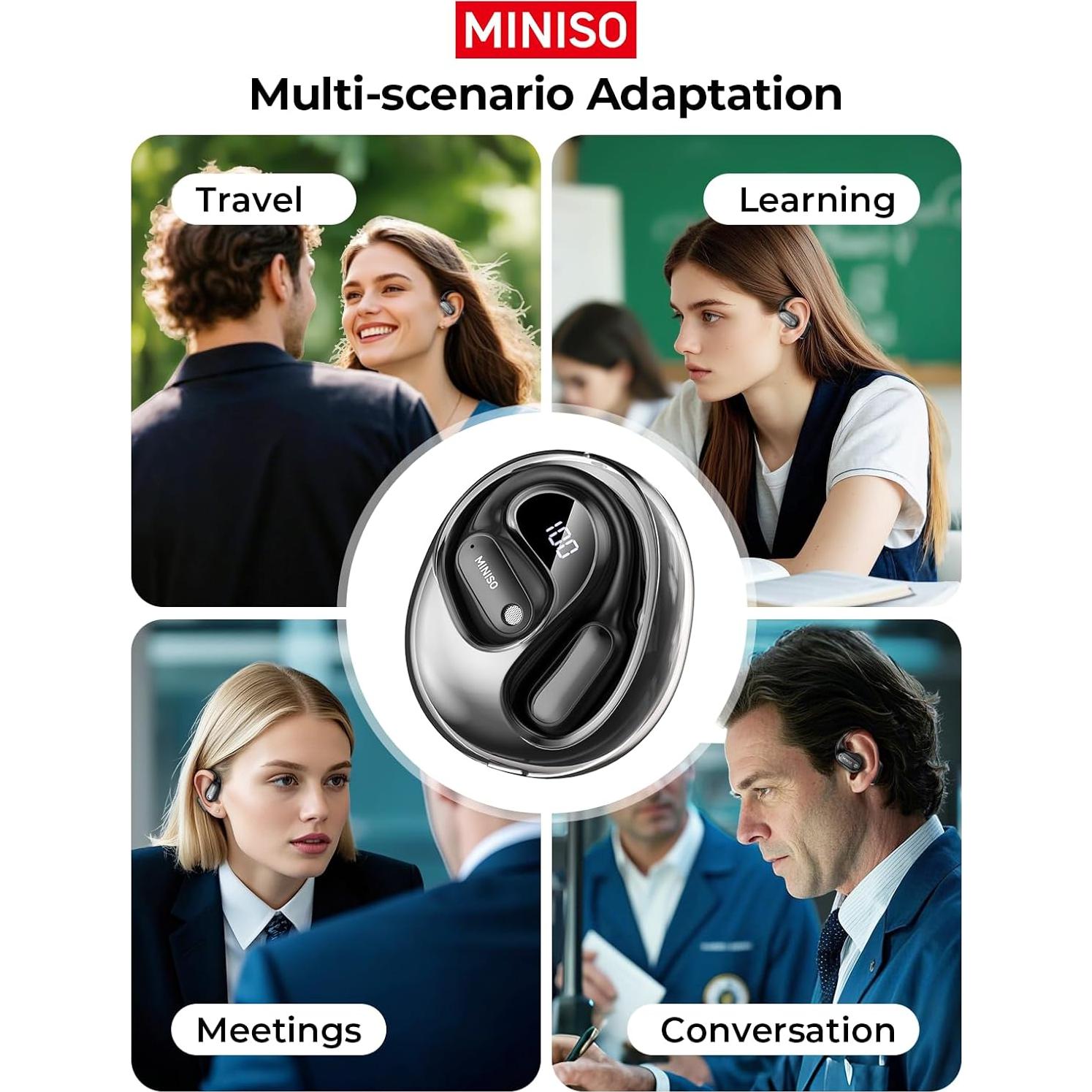 Auriculares Traductores MINISO MS190, Bluetooth 6.0, 135 Idiomas
