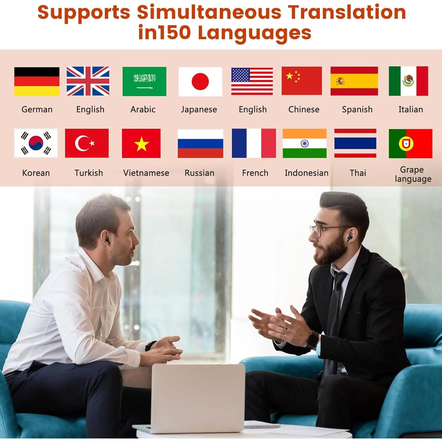 Auriculares de Traducción Fyzuf Inalámbricos 150 Idiomas HD