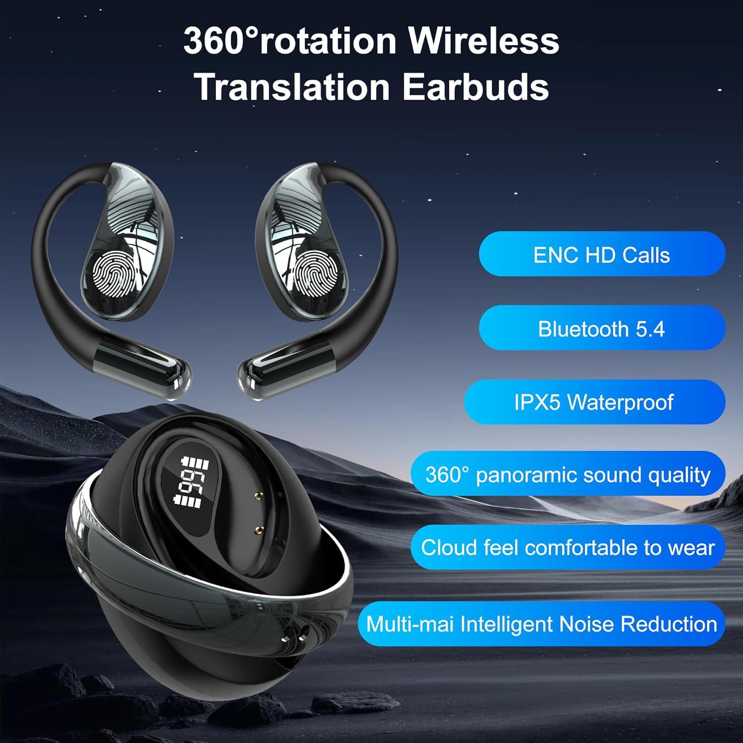 Auriculares Traductores AI OWS Q93 Negro 150 Idiomas 10 Offline