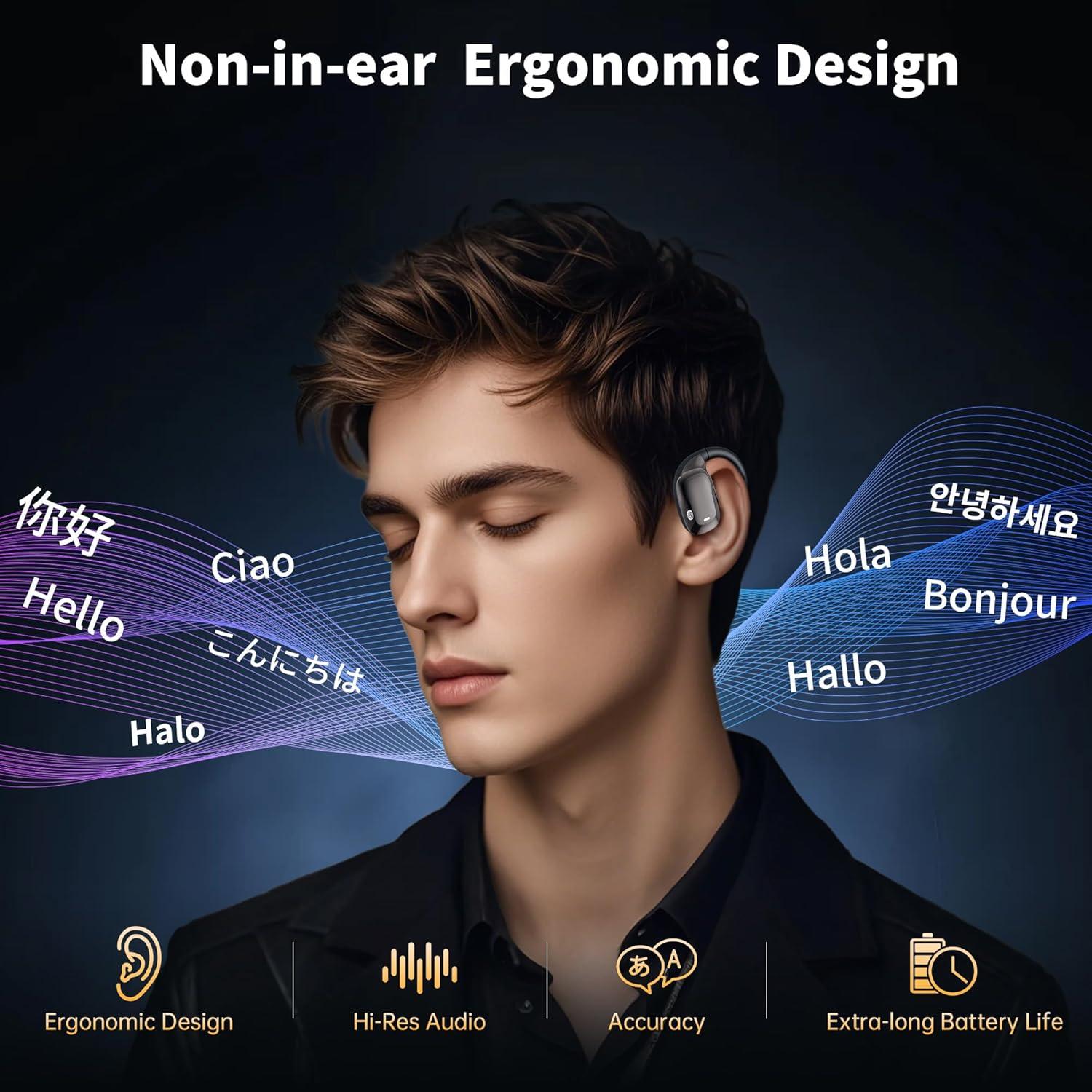 Auriculares Traductores AI LETWESAF C35 Inalámbricos Bluetooth 144 Idiomas