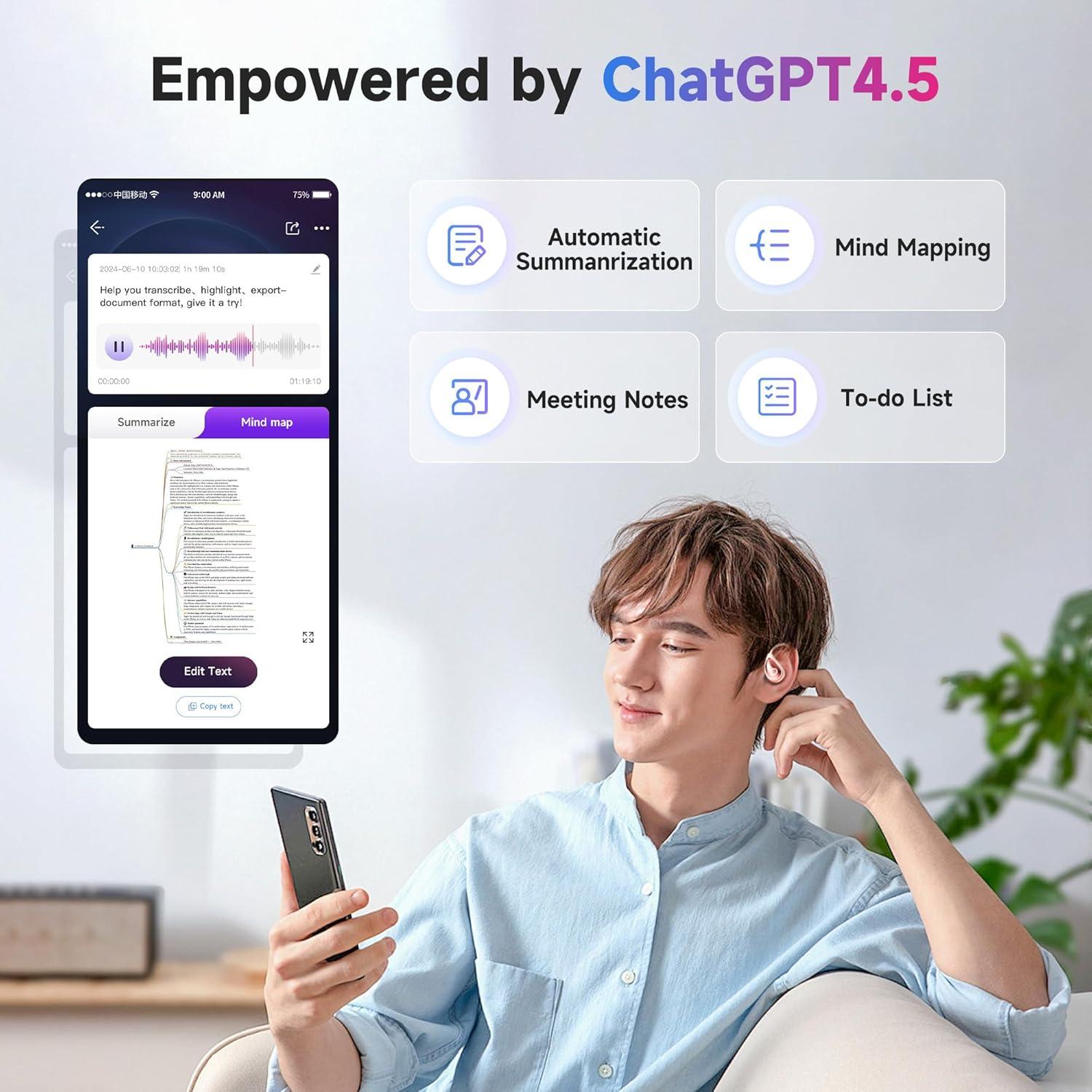 Auriculares Traductores AI OEQ Rosa - Tiempo Real, 100 Idiomas