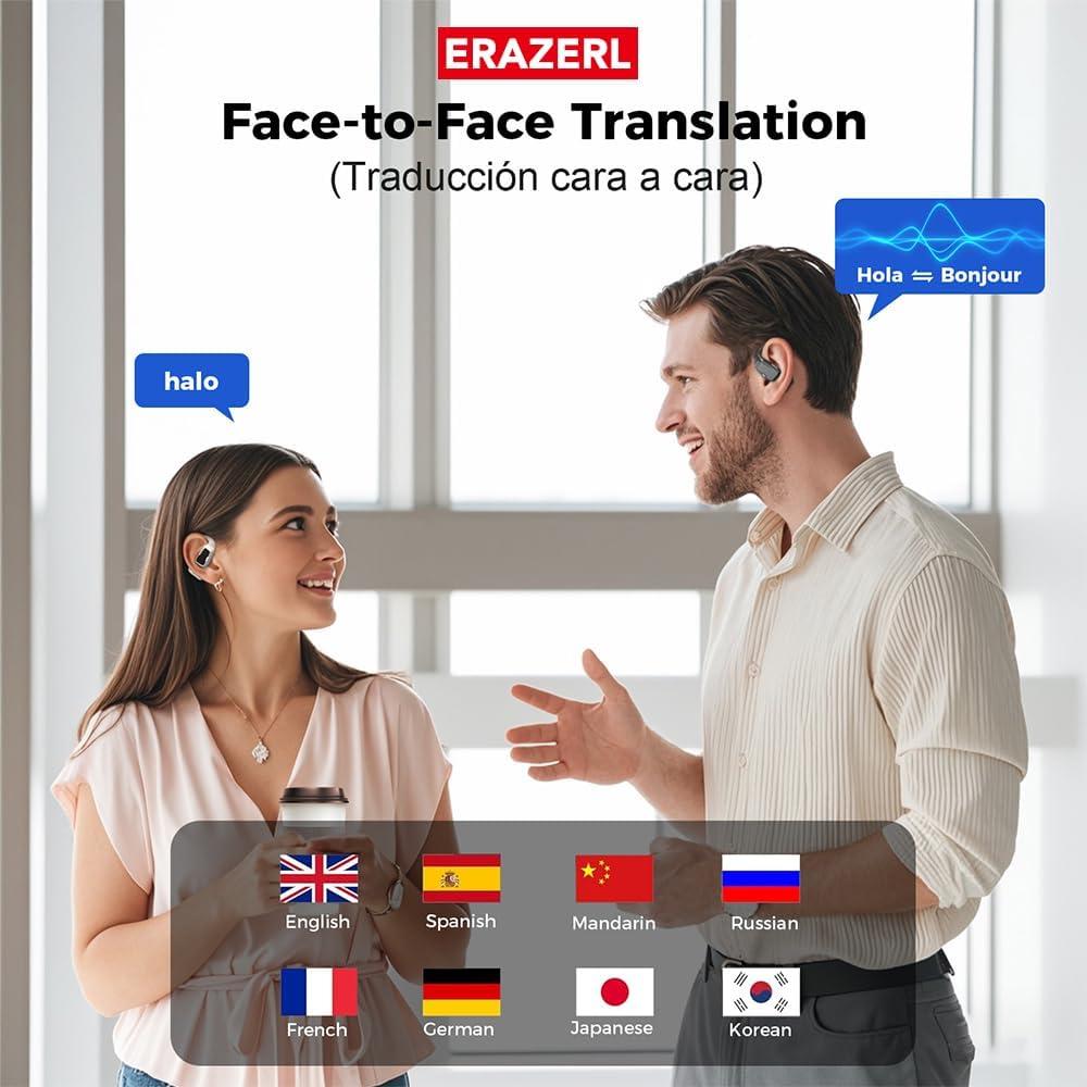 Auriculares Traductor AI ERAZER XP6 Bluetooth 134 Idiomas