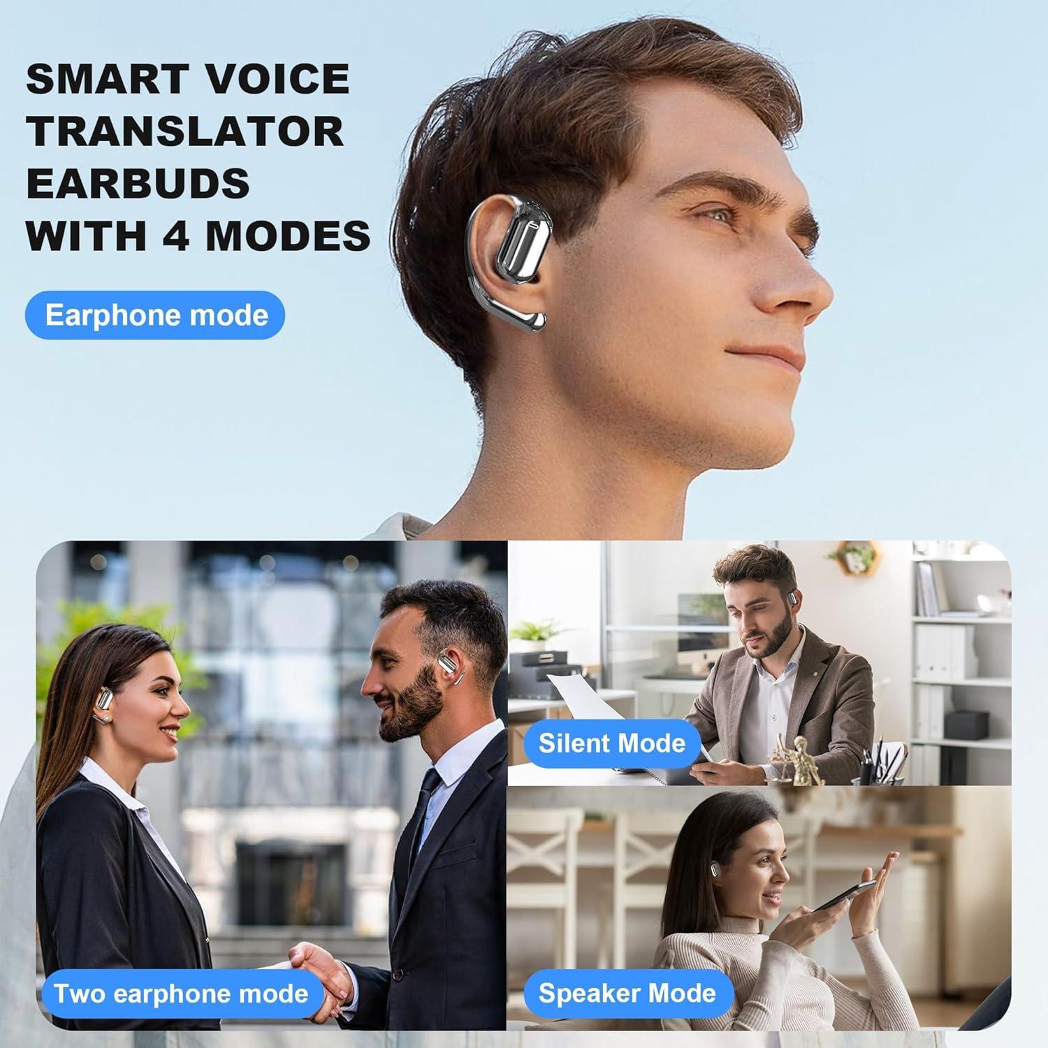 Auriculares Traductores AI Tree-in-One 144 Idiomas HiFi Negro