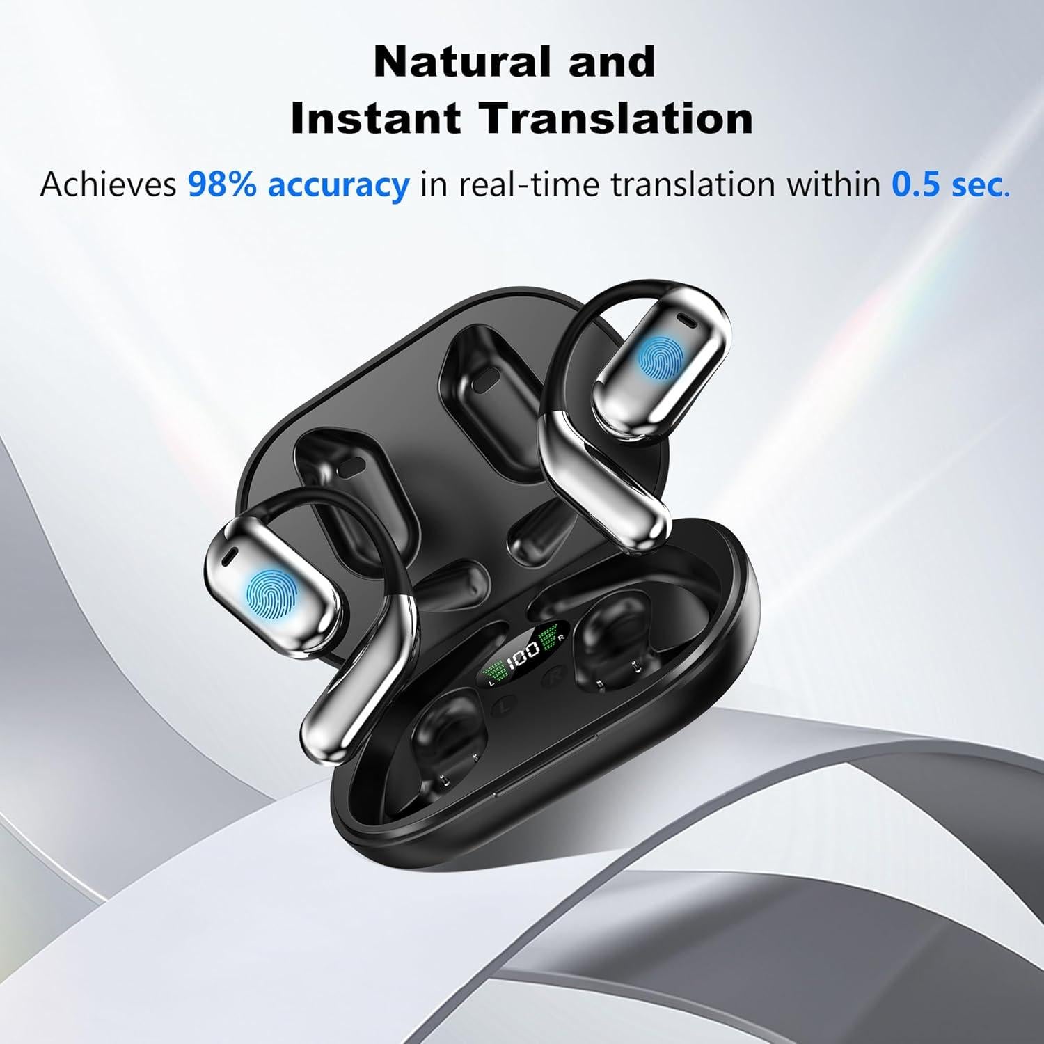 Auriculares Traductores AI Tree-in-One 144 Idiomas HiFi Negro