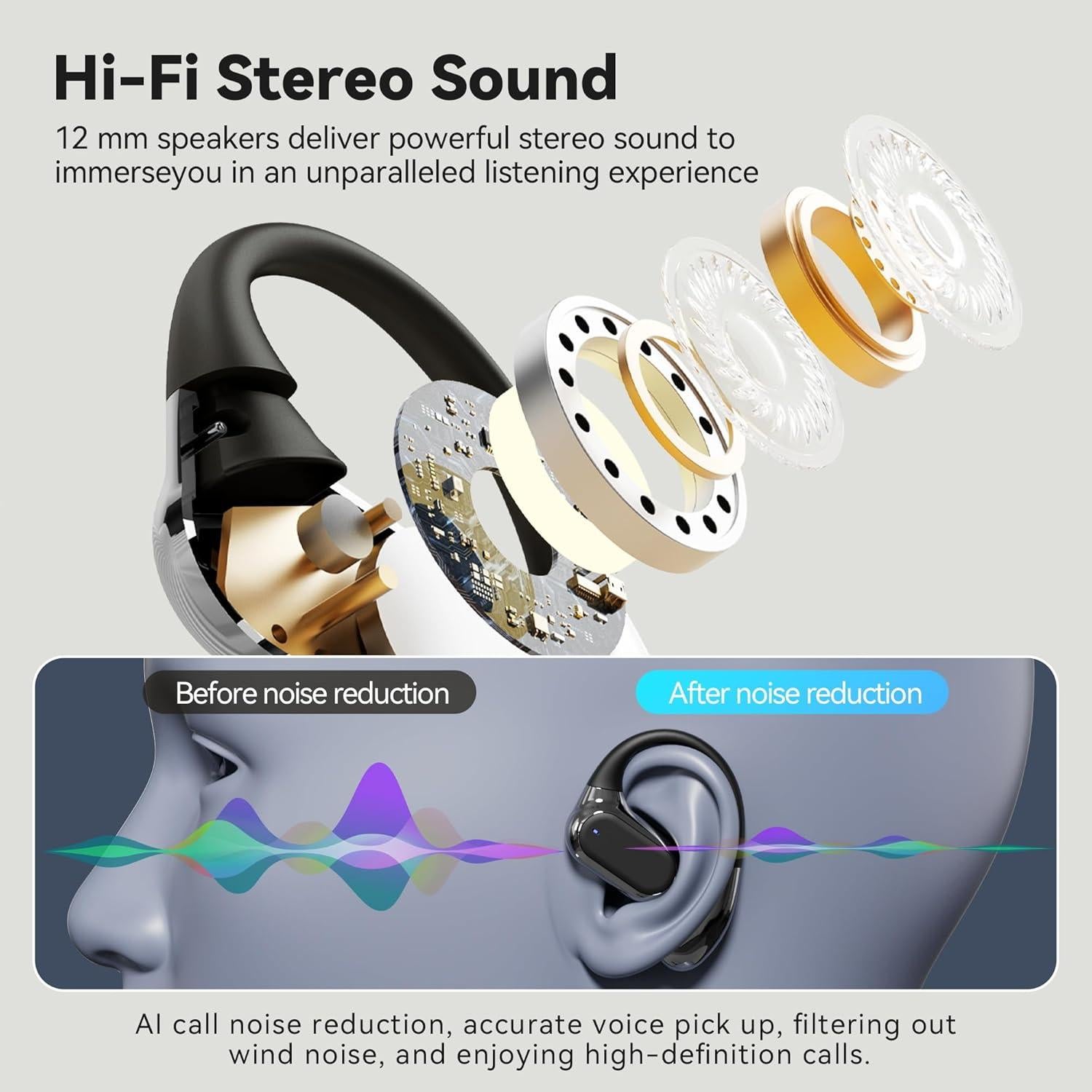 Auriculares de Traducción AI TOUSBUS Q15, 144 Idiomas, Negro