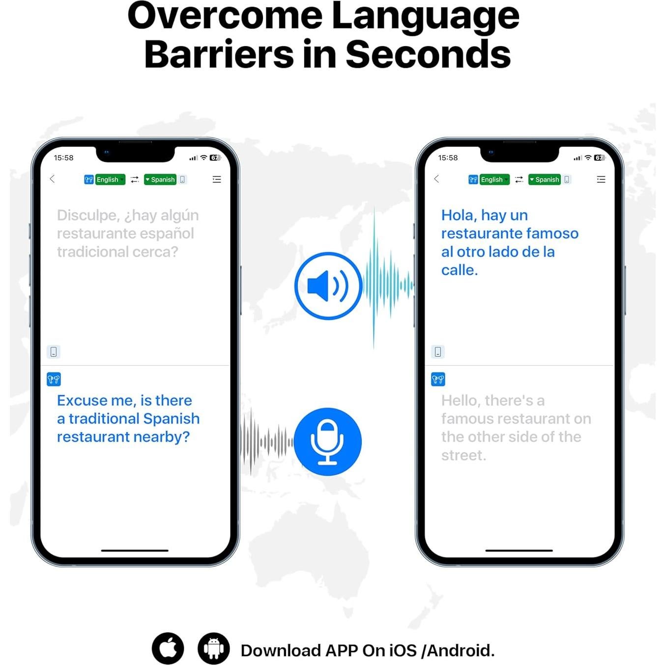 Auriculares Traductores OWS AI 145 Idiomas Negro