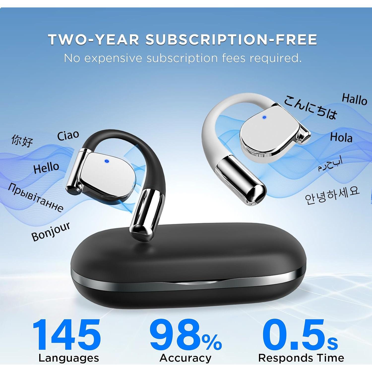 Auriculares Traductores Bluetooth AHBBRY M111 144 Idiomas