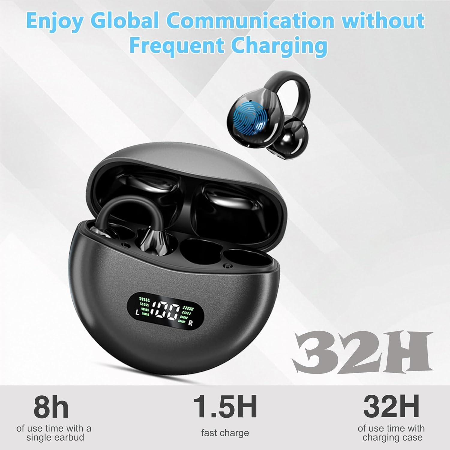 Language Translation Earbuds, 3-in-1 AI Real Time Translator Earbuds,Compatible with iOS & Android, Ideal for Travel, Work & Study-Black