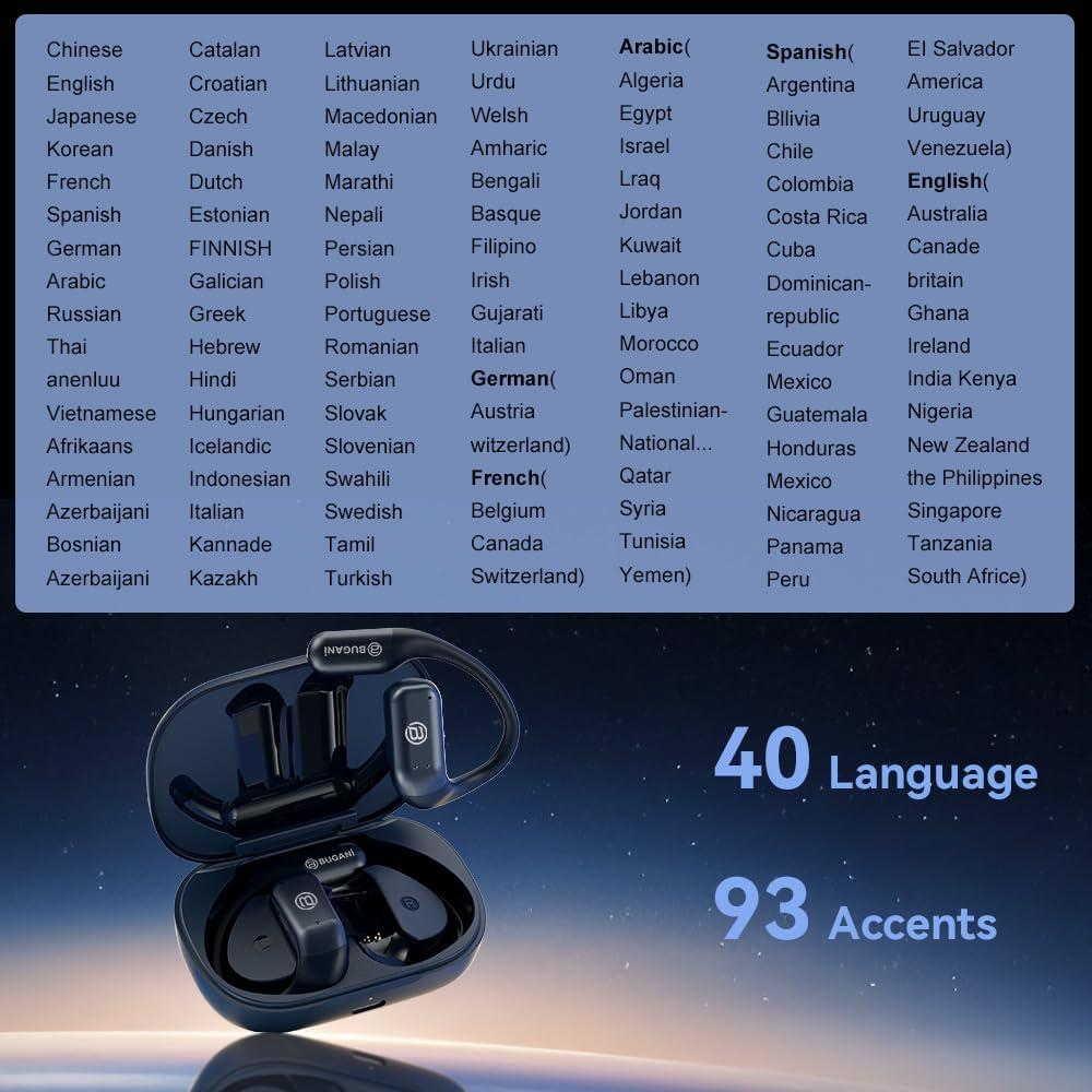 Auriculares Inalámbricos BUGANI Oído Abierto Bluetooth 5.4 IPX5