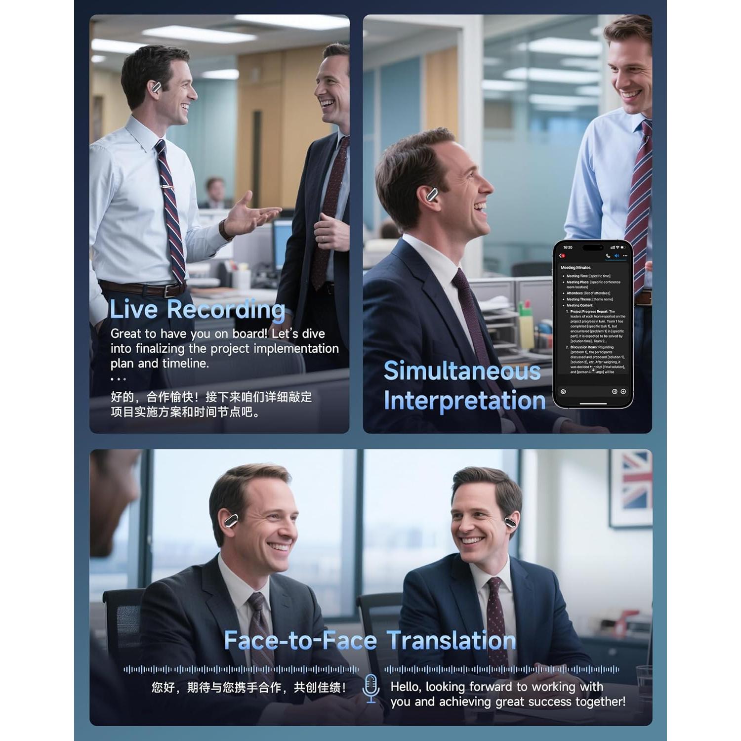 Auriculares Traductores AI Q16S MAIJOFO Bluetooth 5.4