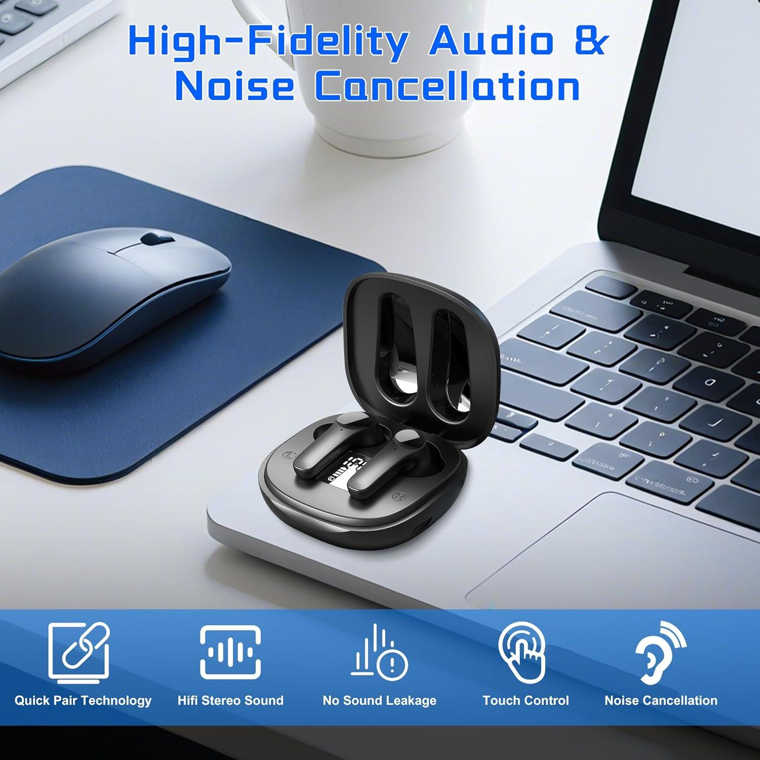 Ai Translation Earbuds Real Time, JE 3-in-1 Language Translator Earbuds with 150 Languages& Accents, Electronic Foreign Language Translation Device for Travel Business Learning（Black）