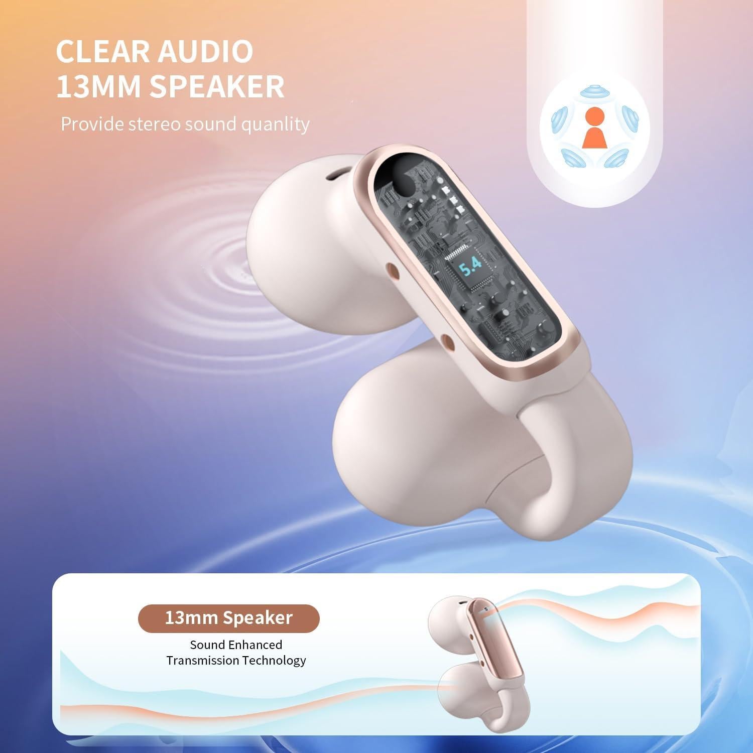 Auriculares de Traducción AI GenXenon Rosa 3-en-1 Bluetooth