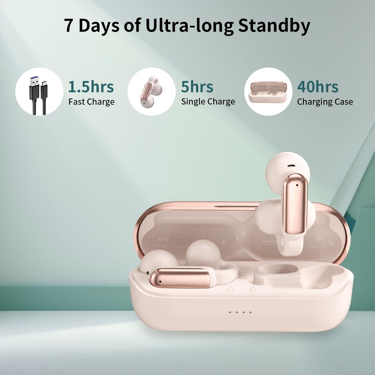 Auriculares de Traducción AI GenXenon Rosa 3-en-1 Bluetooth