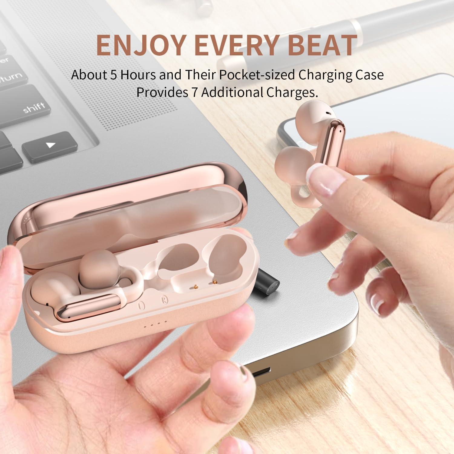 Auriculares de Traducción AI GenXenon Rosa 3-en-1 Bluetooth