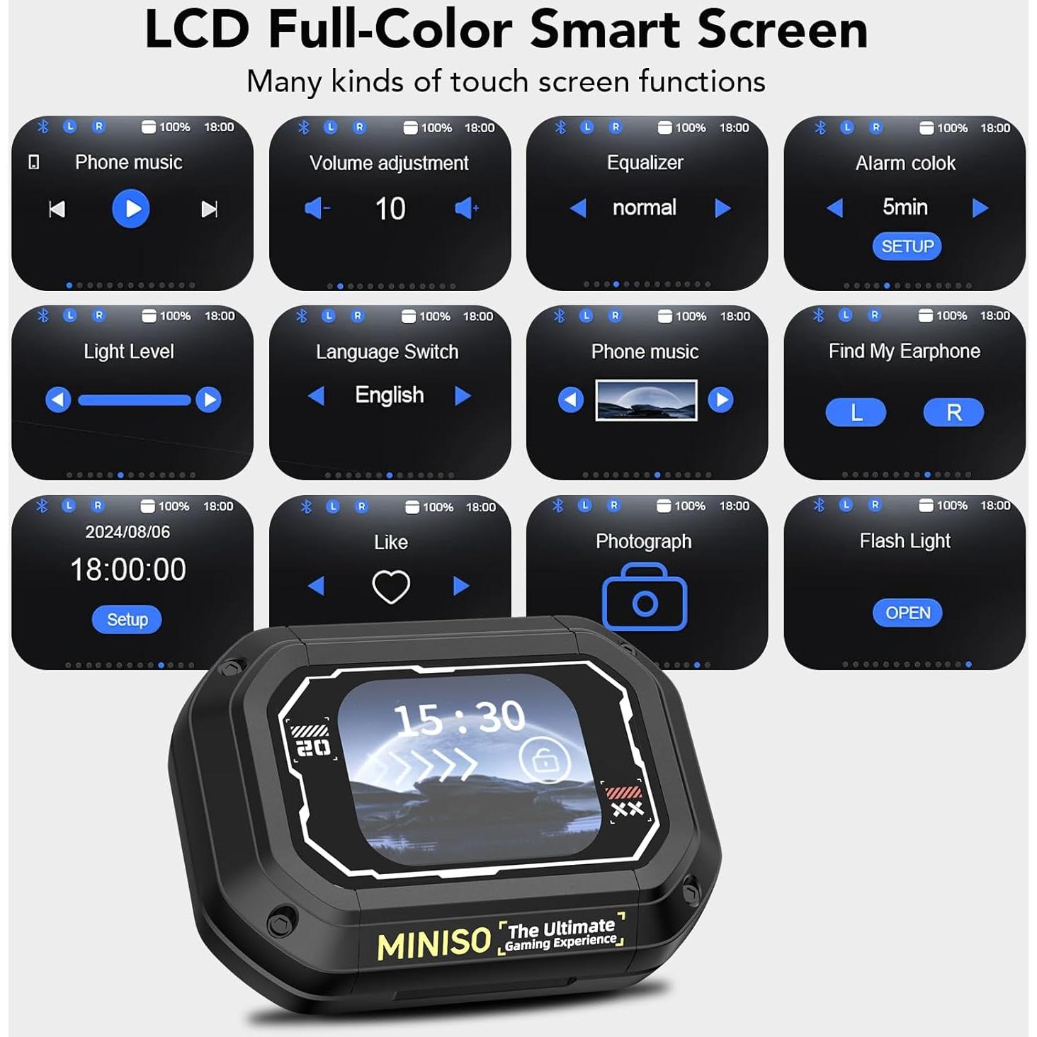 Auriculares de Traducción MINISO M98 Bluetooth 5.4 Negro