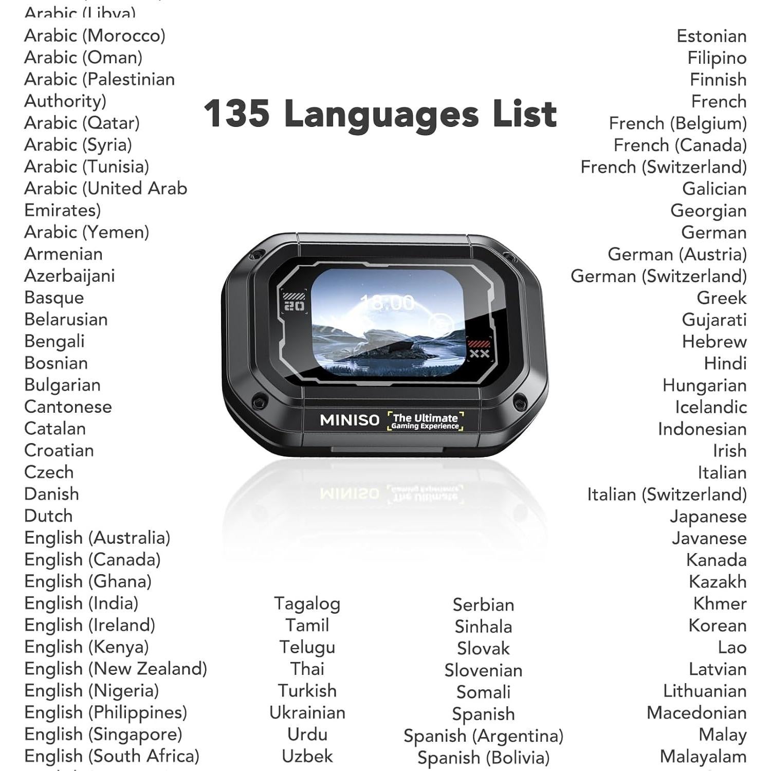 Auriculares de Traducción MINISO M98 Bluetooth 5.4 Negro