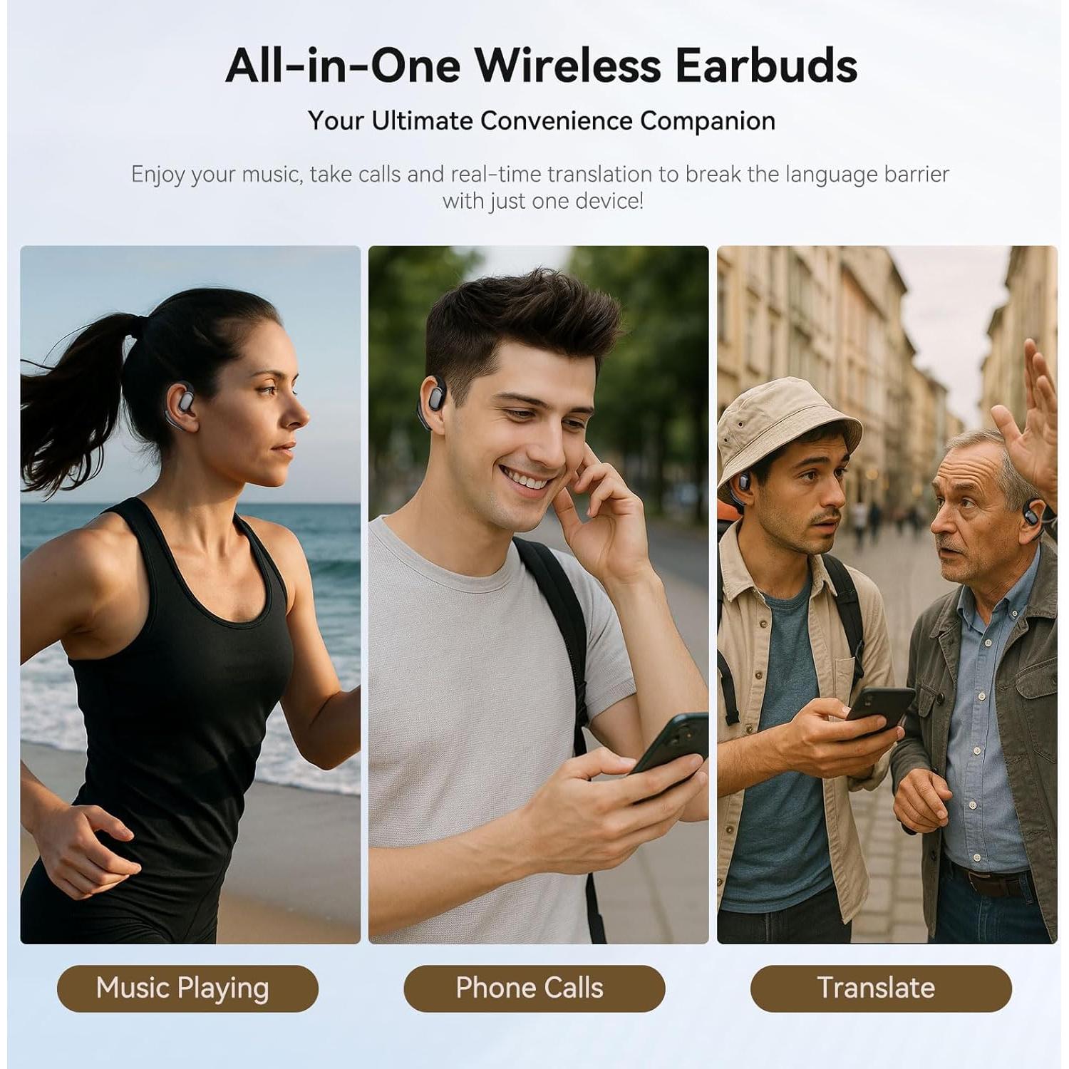 Auriculares Traductores AI Bluetooth Poodeela 144 Idiomas