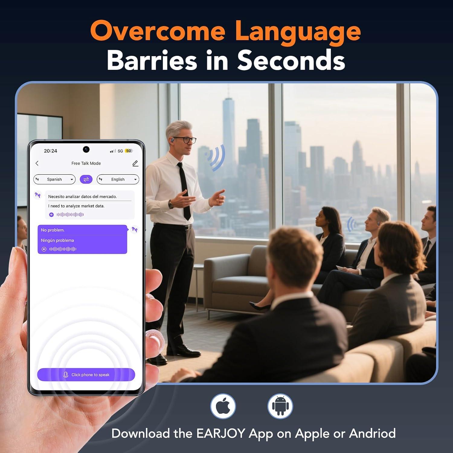 Auriculares Traductores AI Relxhome XP15 con Pantalla Táctil