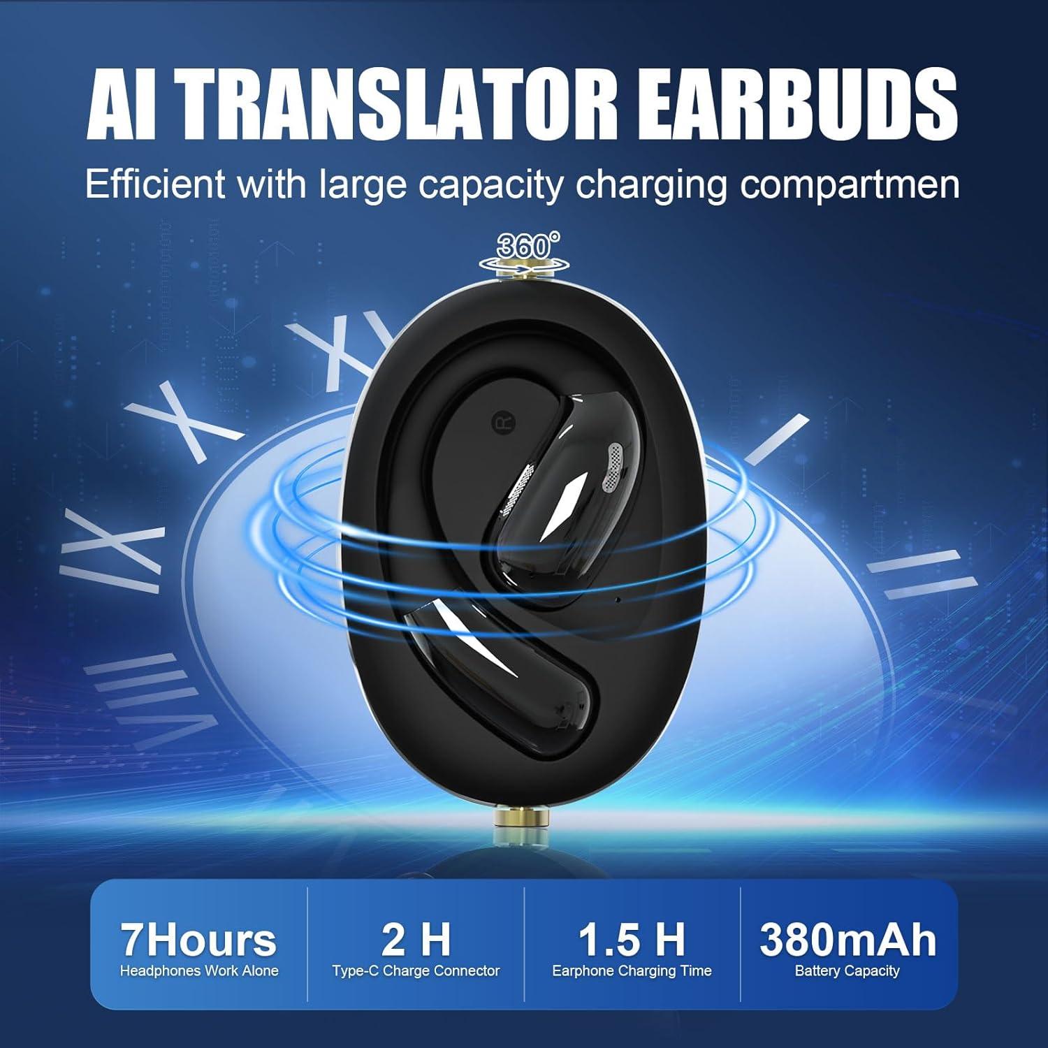 Auriculares Traductores AI YOCIECO 144 Idiomas Bluetooth 5.4