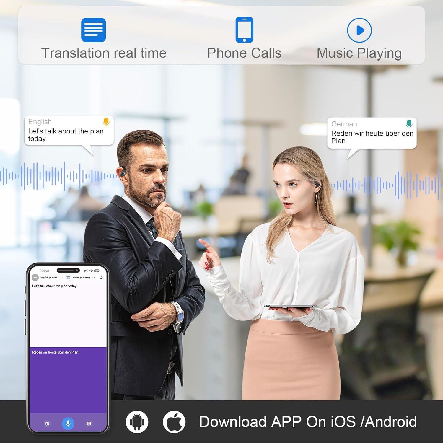 Auriculares Traductores AI YOCIECO 144 Idiomas Bluetooth 5.4