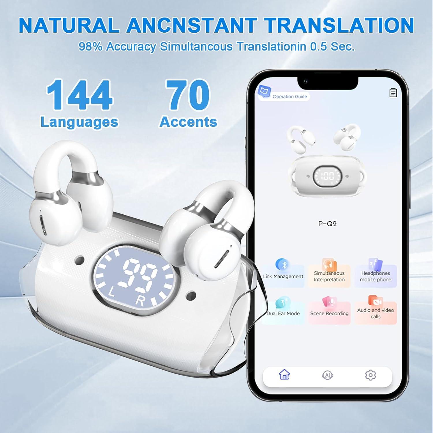 Auriculares Traductores AI GTYORUS 3 en 1 144 Idiomas