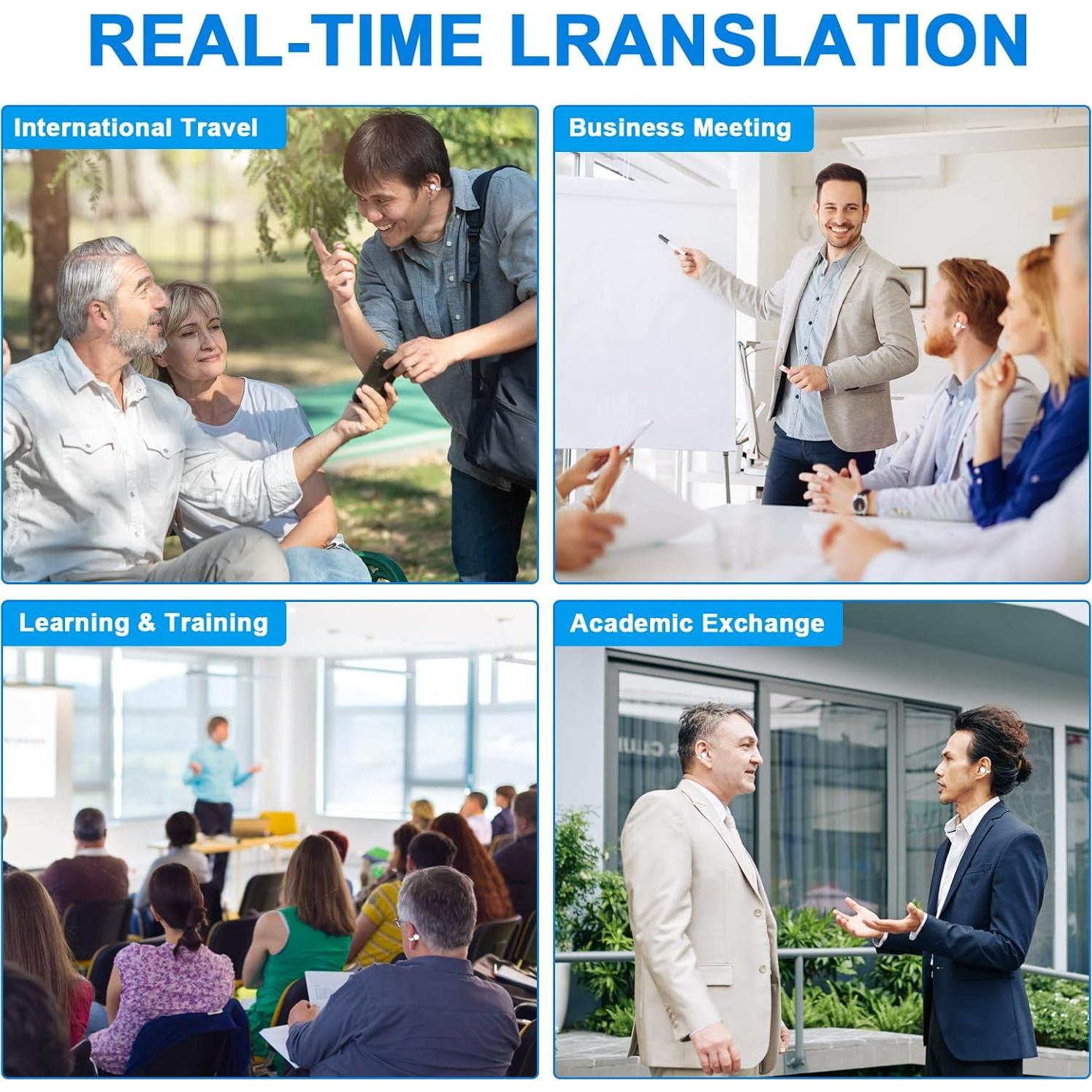 Auriculares Traductores AI GTYORUS 3 en 1 144 Idiomas