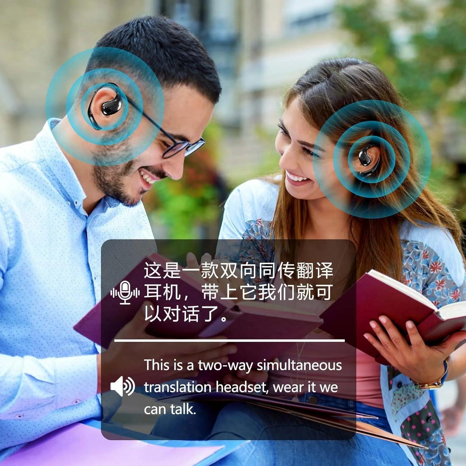 Auriculares Traductores AI QXC YABUDA 144 Idiomas Blanco