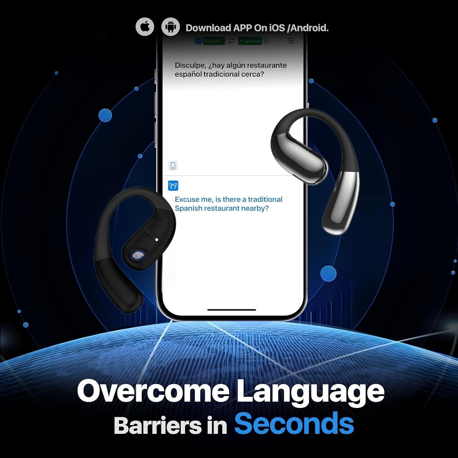 Auriculares Inalámbricos de Traducción AI 3 en 1 Negro