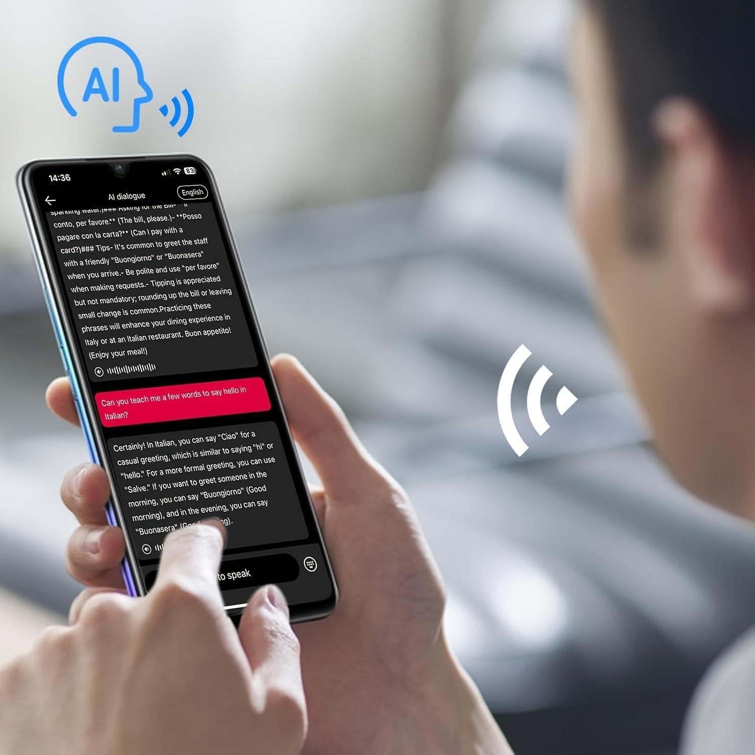 Auriculares Inalámbricos de Traducción AI 3 en 1 Negro